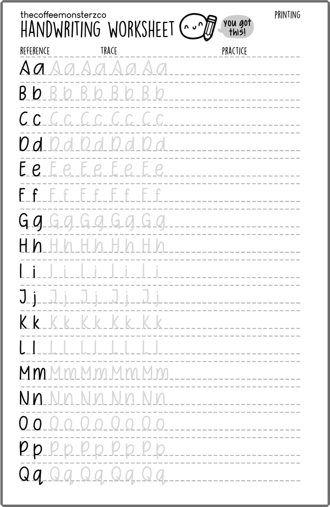 Free Printable Handwriting Worksheets for All Grades