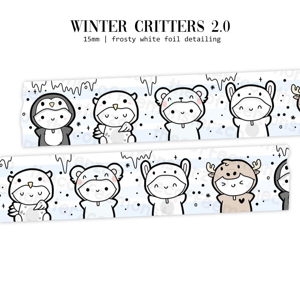 TheCoffeeMonsterzCo TCMC Cozy Christmas 15mm Washi Tape cute sold out emoti