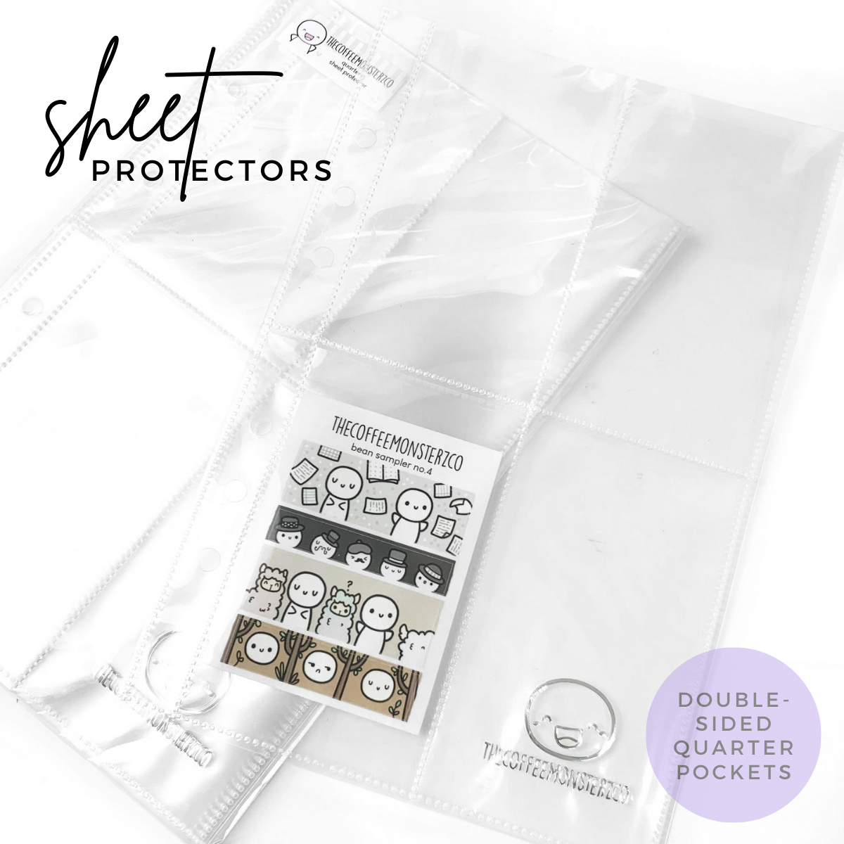 Quarter 8-Pocket Sheet Protector - Sticker Binder Accessory