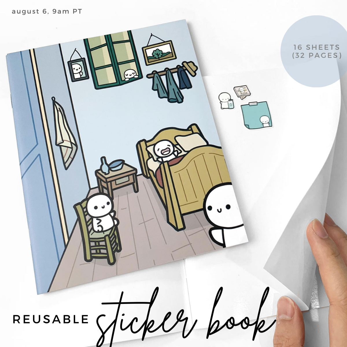 Bedroom in Emoti Land - Reusable Sticker Album