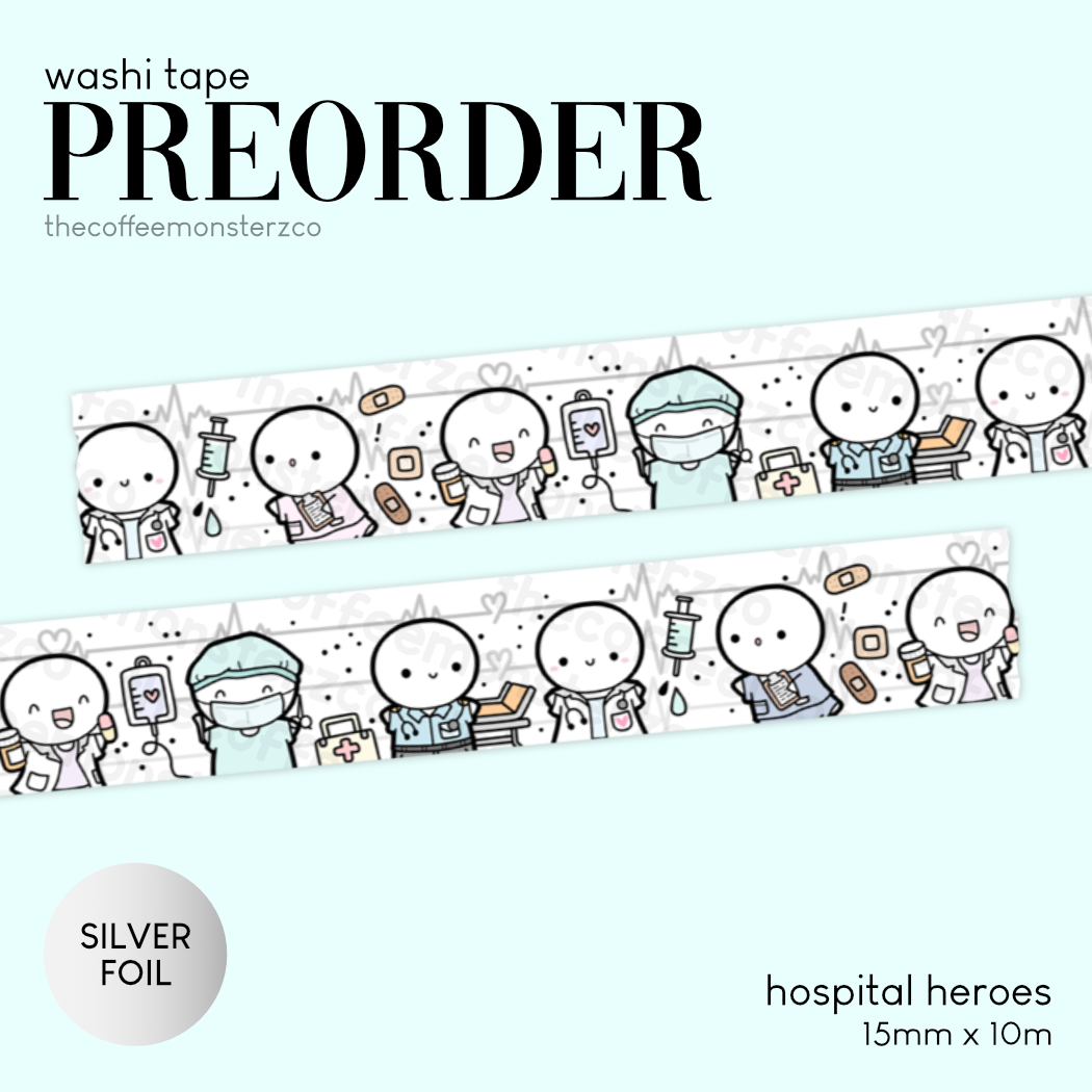 PREORDER Hospital Heroes Washi Tape - 15mm