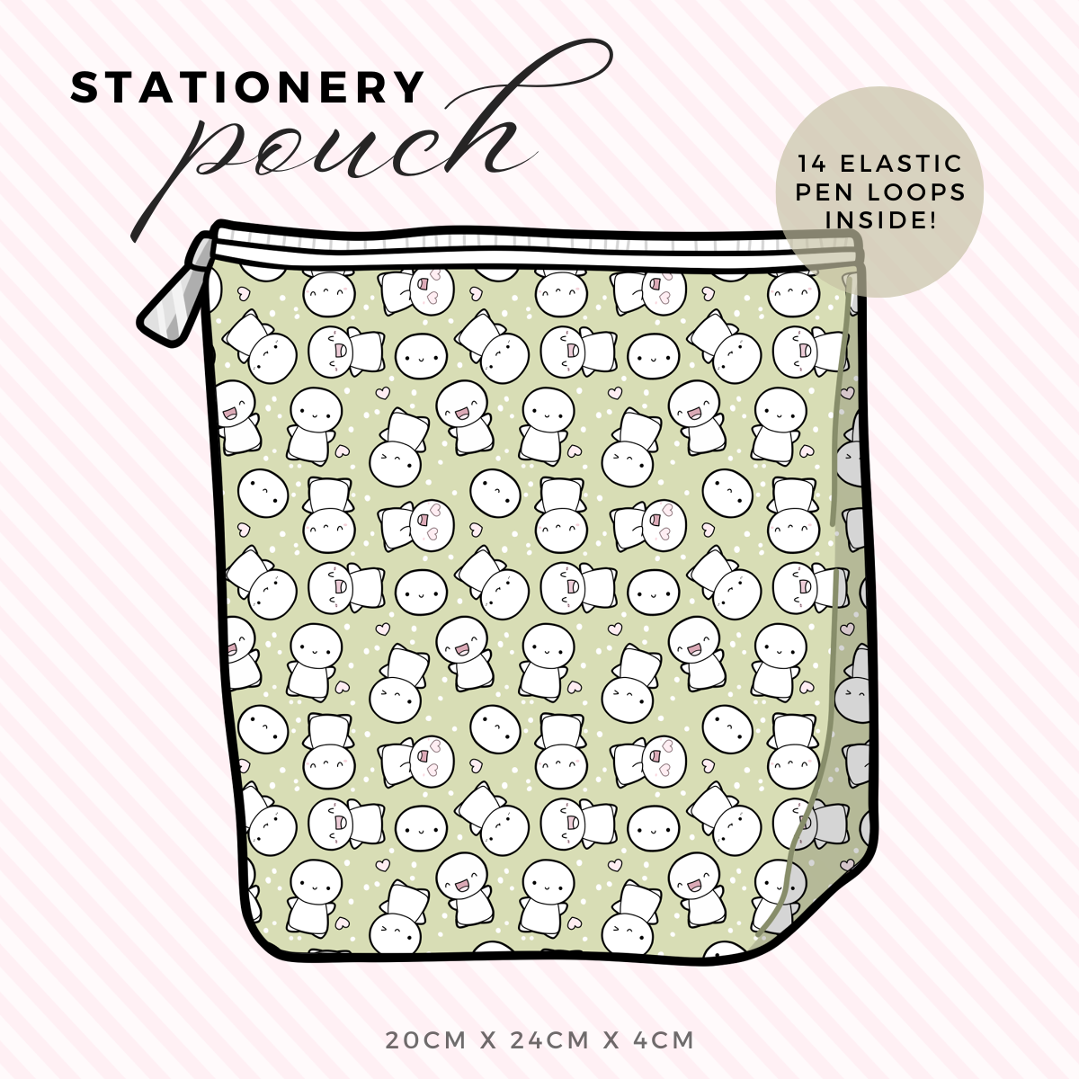 Misfit Matcha Green - Emoti Stationery Pouch (1 per customer)