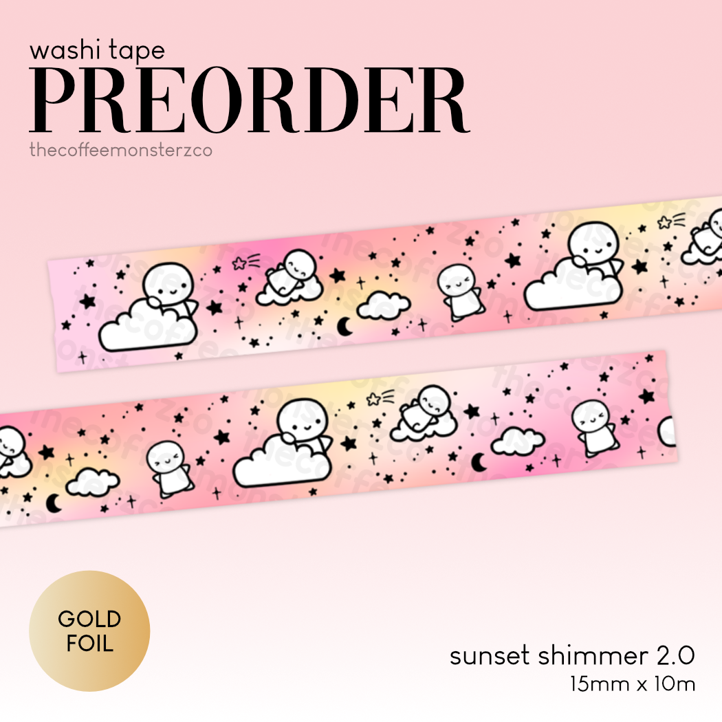 PREORDER Sunset Shimmer 2.0 Washi Tape - 15mm