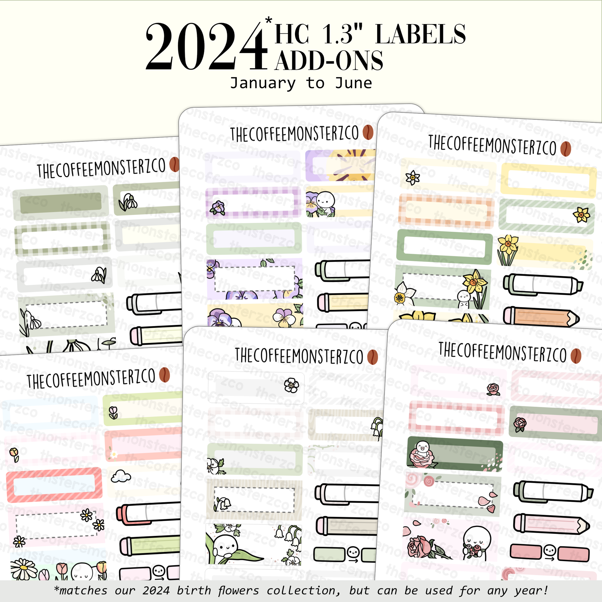 2024 Coordinating Add-ons - Hobonichi Cousin (1.30") Labels - Part 1