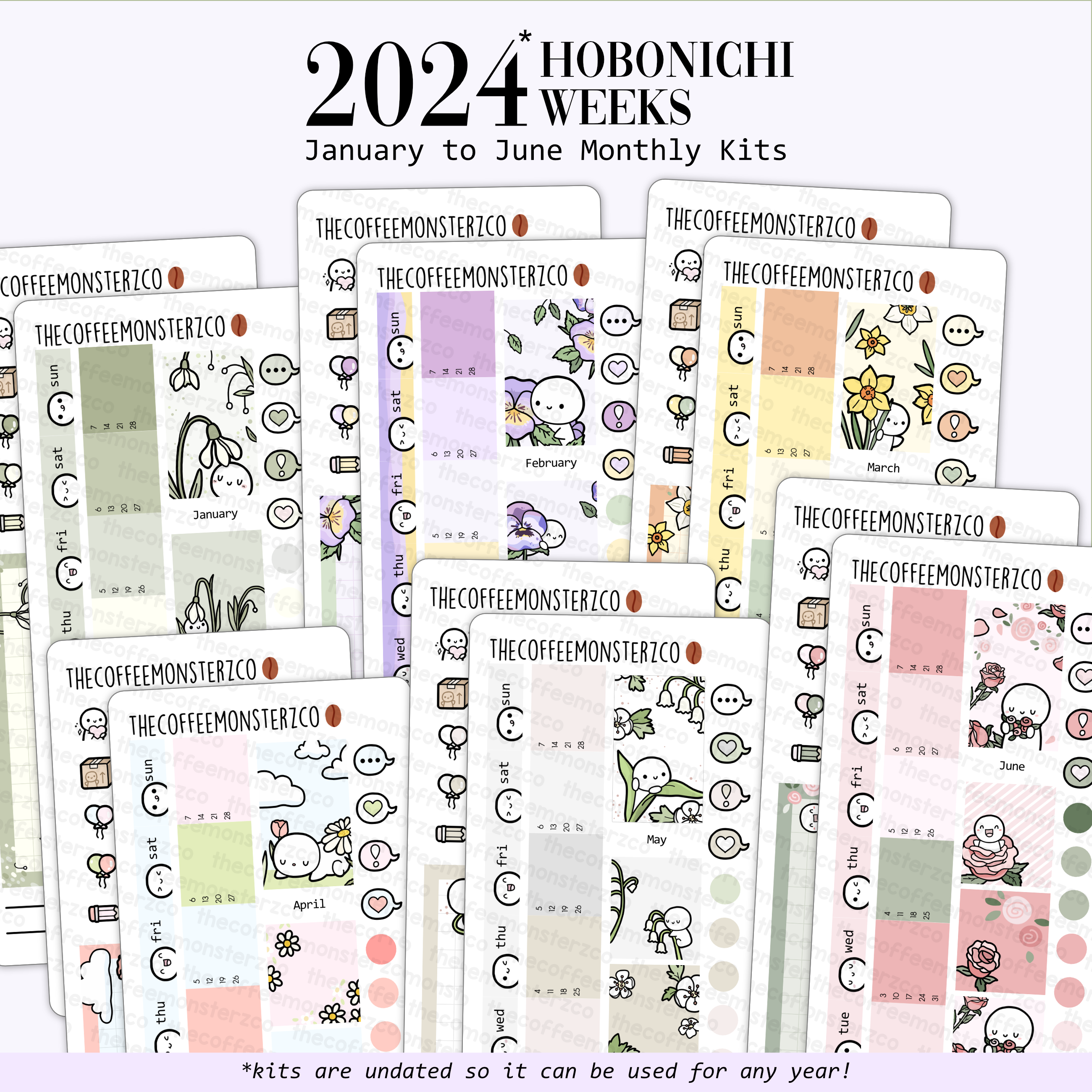 DATED 2024 Printable, Hobonichi Weeks TN Yearly Planner Bundle