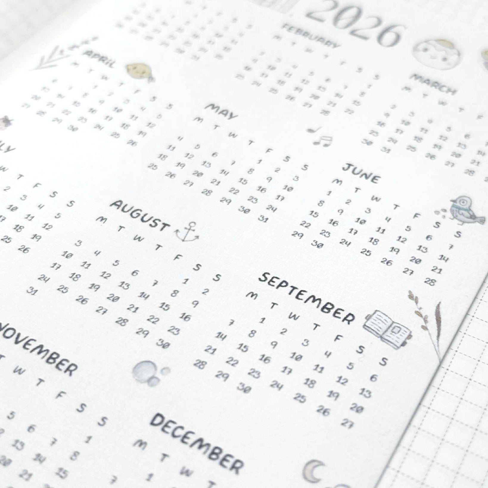 2026 Calendar - Cardstock Print – TheCoffeeMonsterzCo