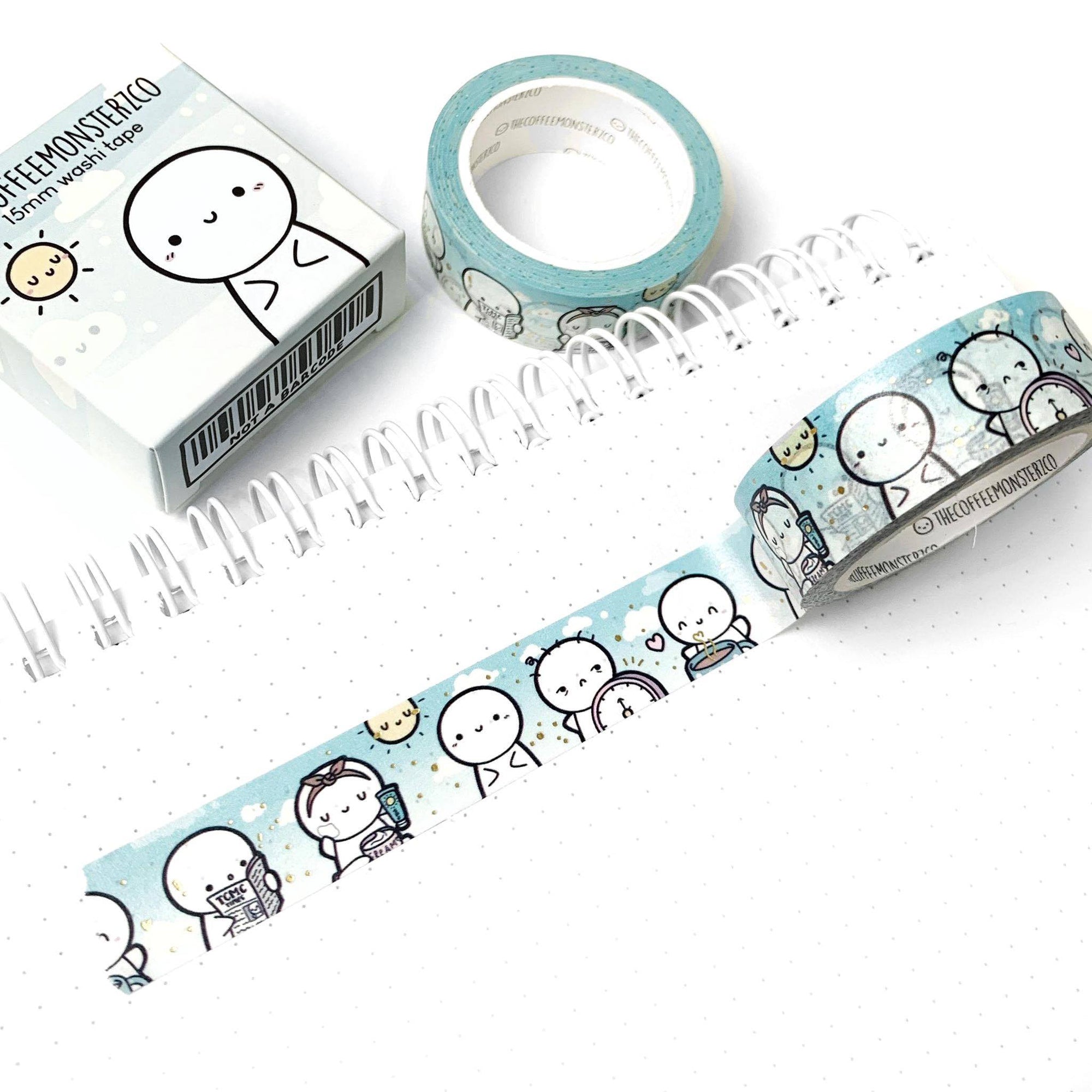 Morning Routine Washi Tape - 15mm (1 per customer)