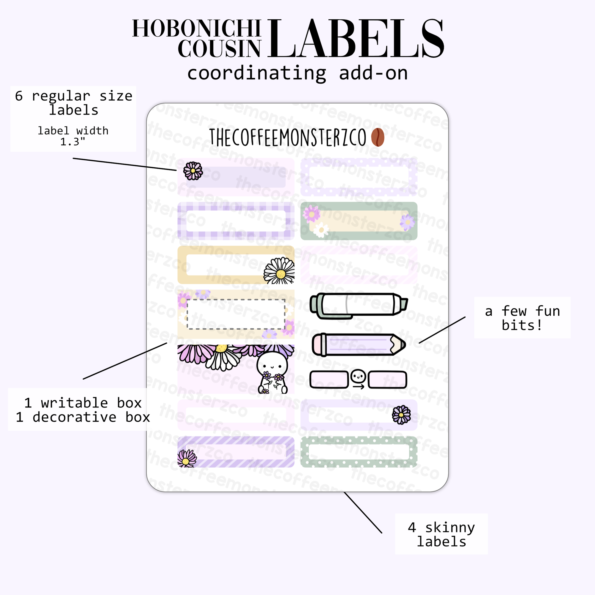 2024 Coordinating Add-ons - Hobonichi Cousin (1.30") Labels - Part 2