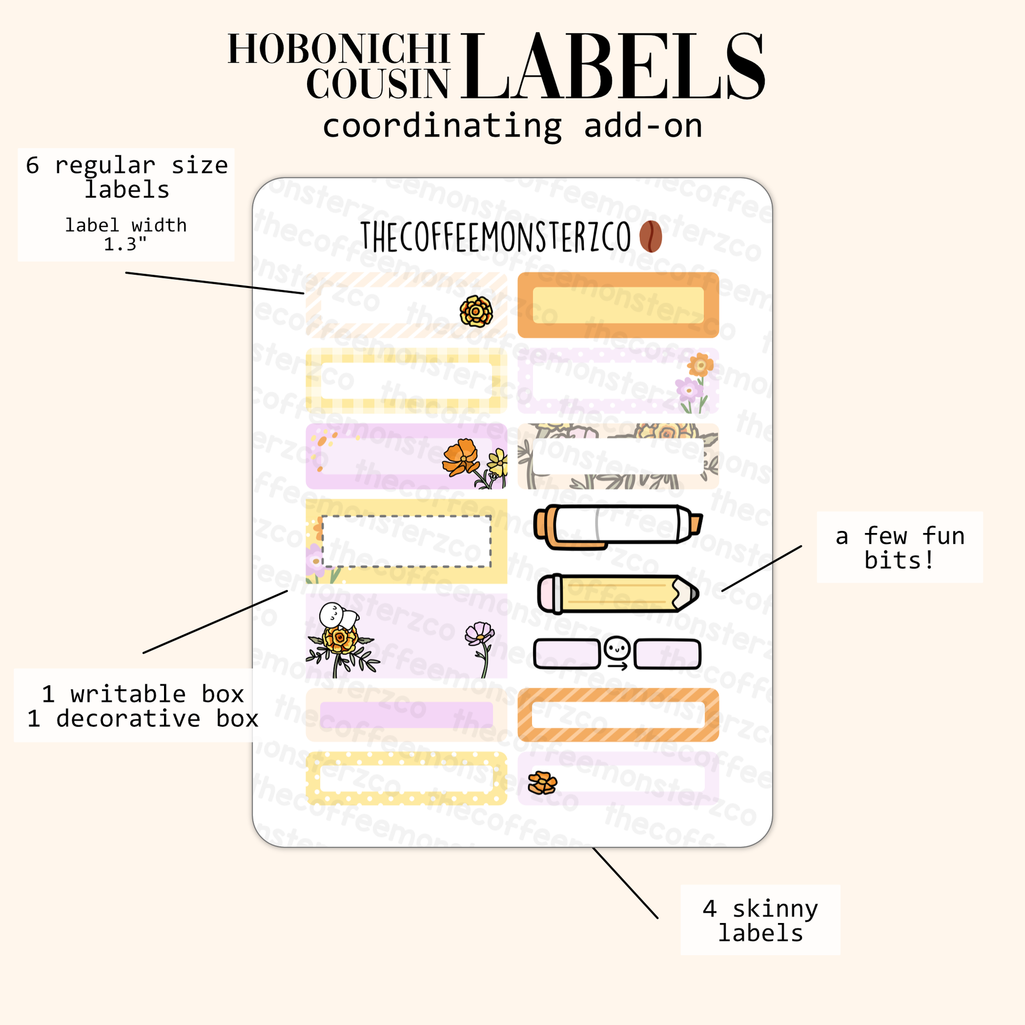 2024 Coordinating Add-ons - Hobonichi Cousin (1.30") Labels - Part 2
