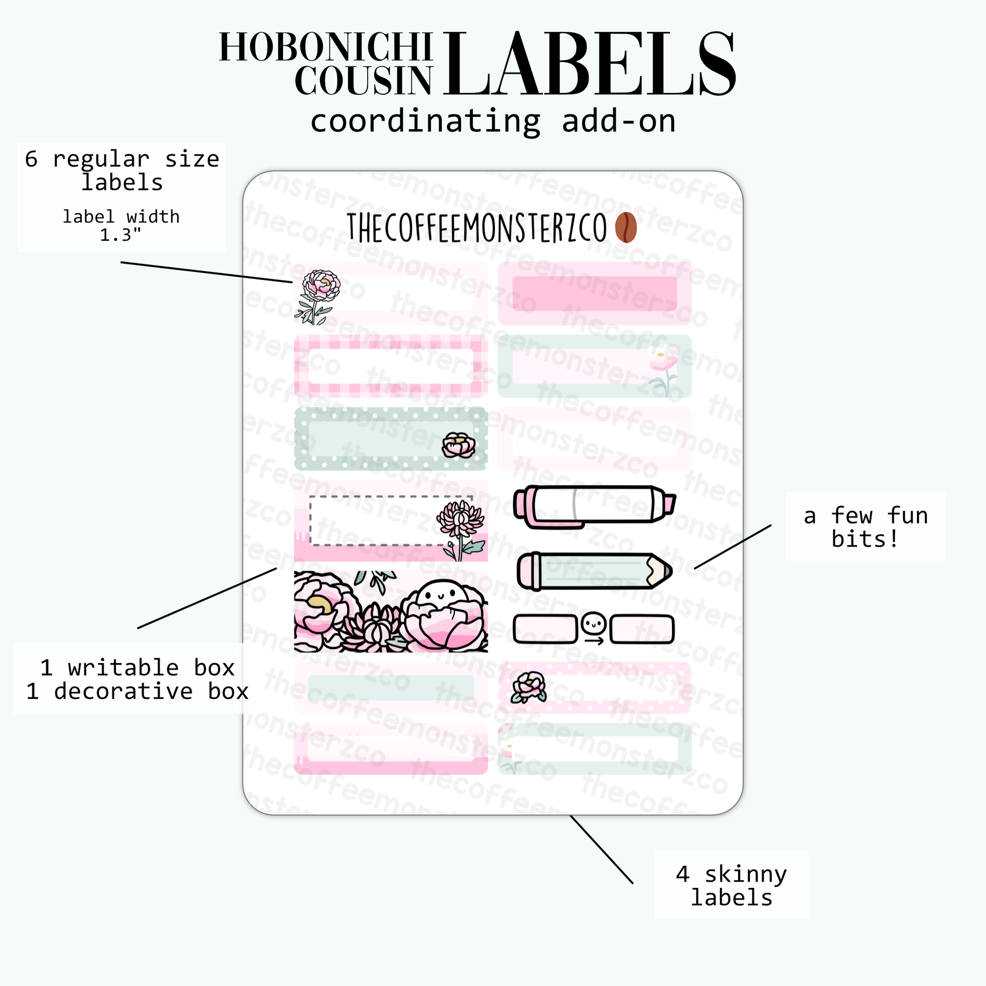 2024 Coordinating Add-ons - Hobonichi Cousin (1.30") Labels - Part 2