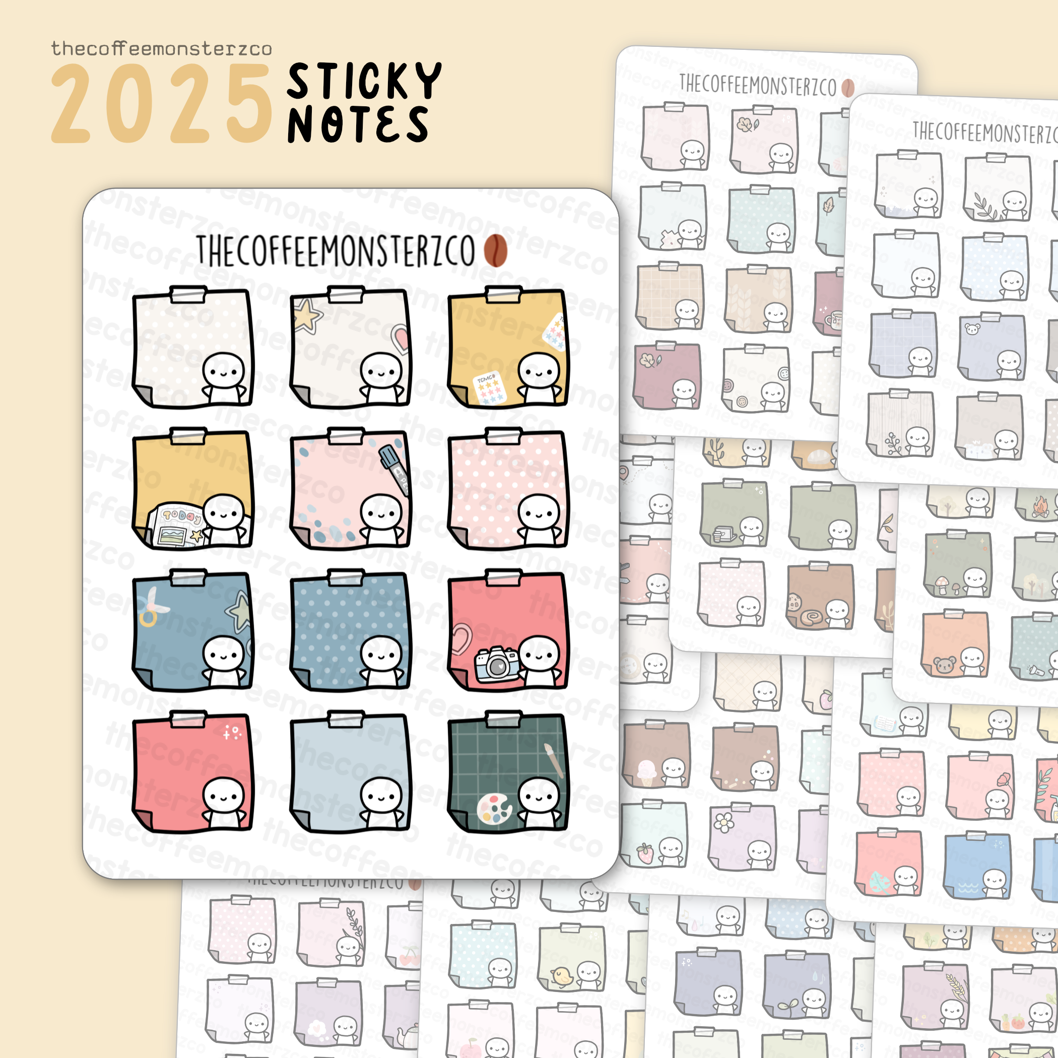 TCMC Thecoffeemonsterzco STICKY NOTES sticker book popular