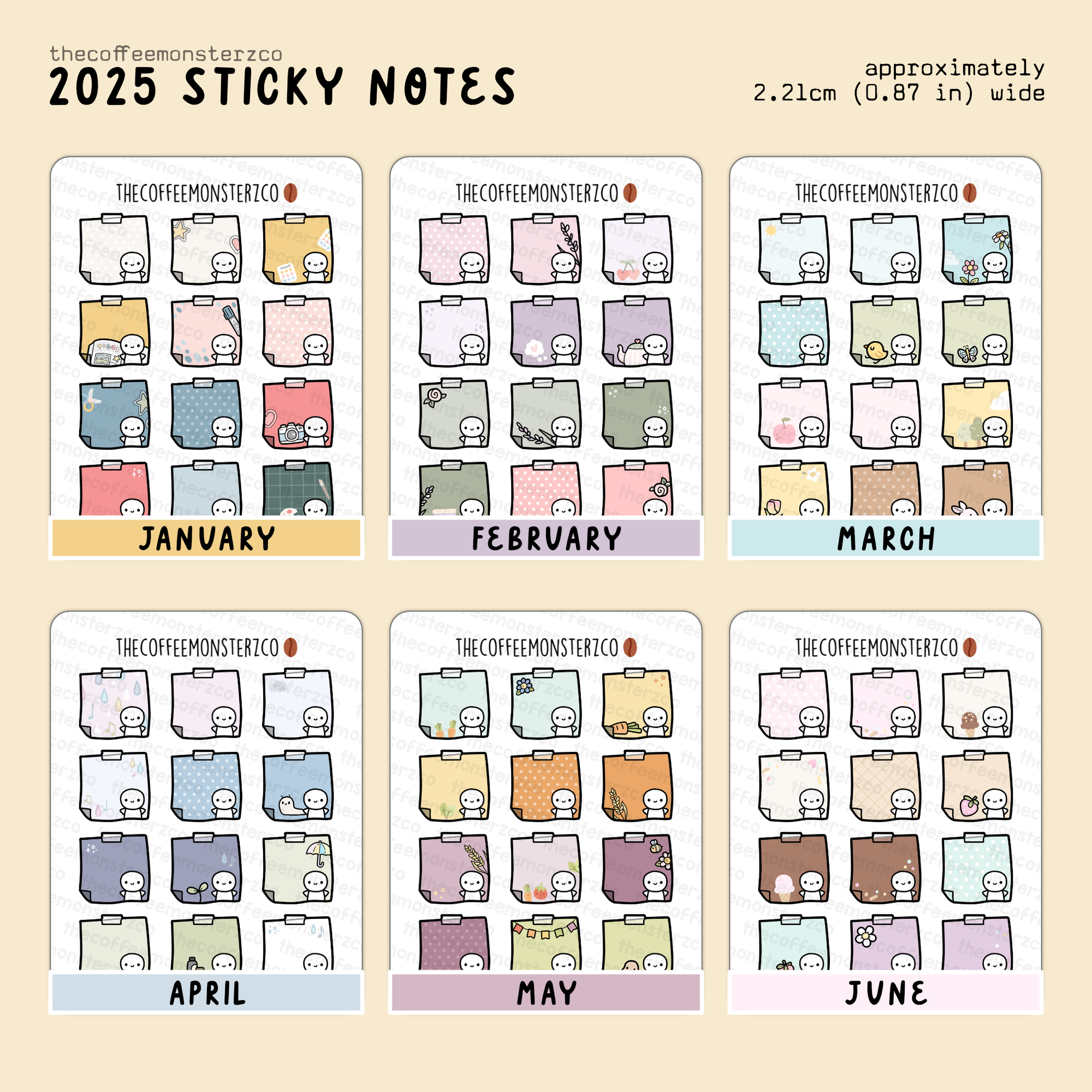 2025 Coordinating Sticky Notes