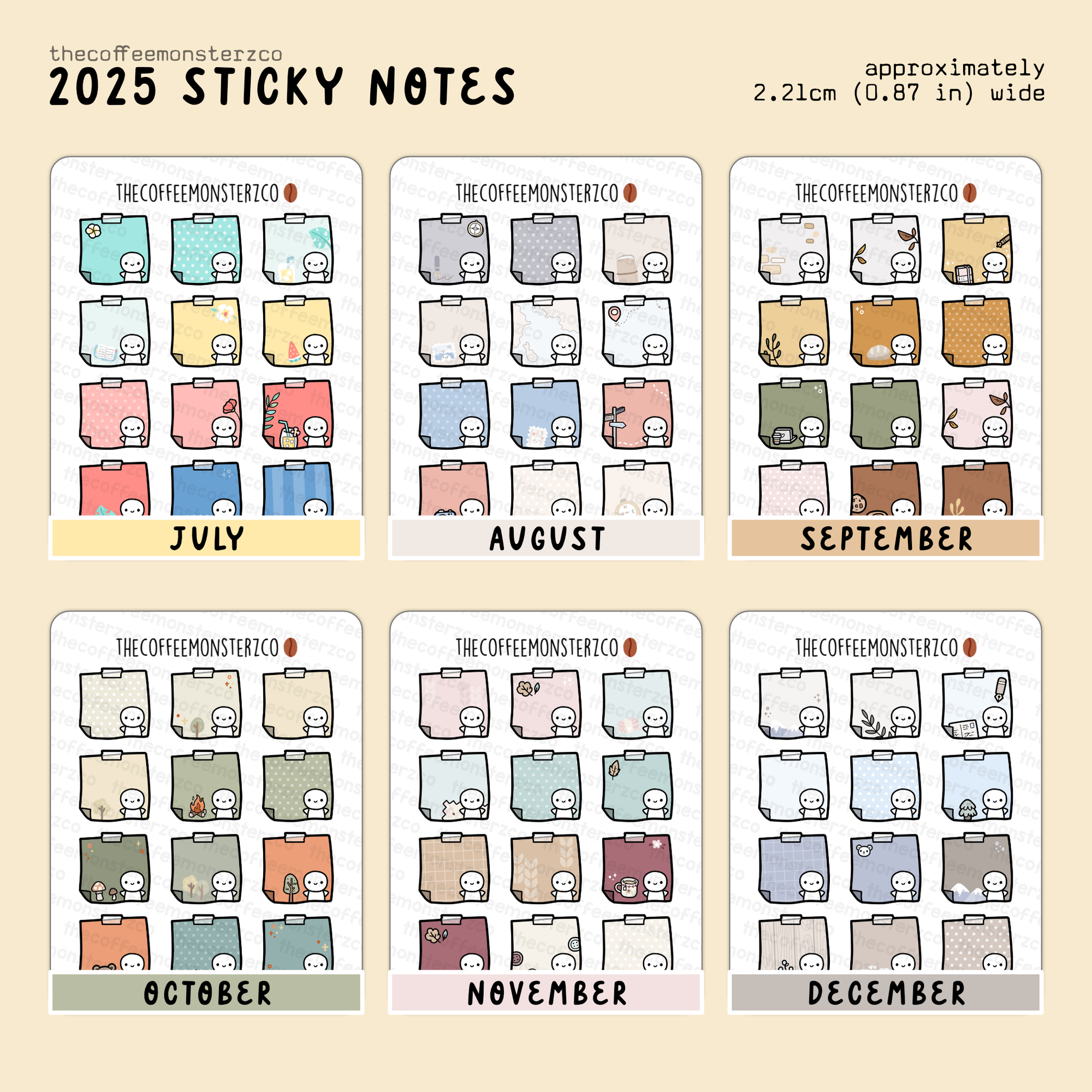 2025 Coordinating Sticky Notes