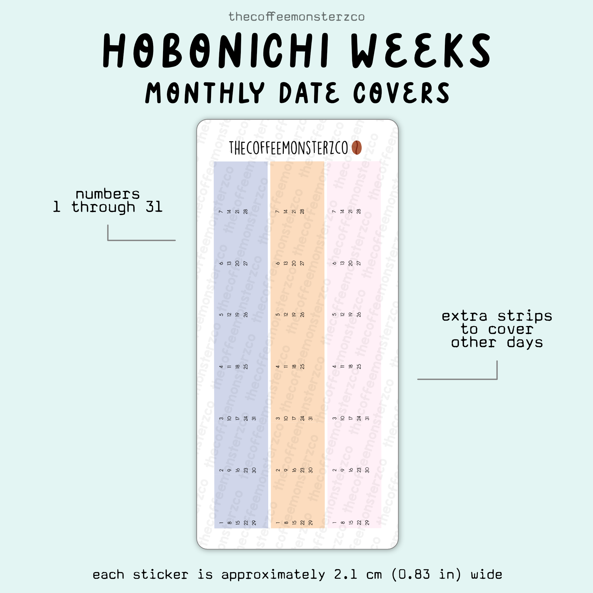 2025 Hobonichi Weeks Monthly Date Covers