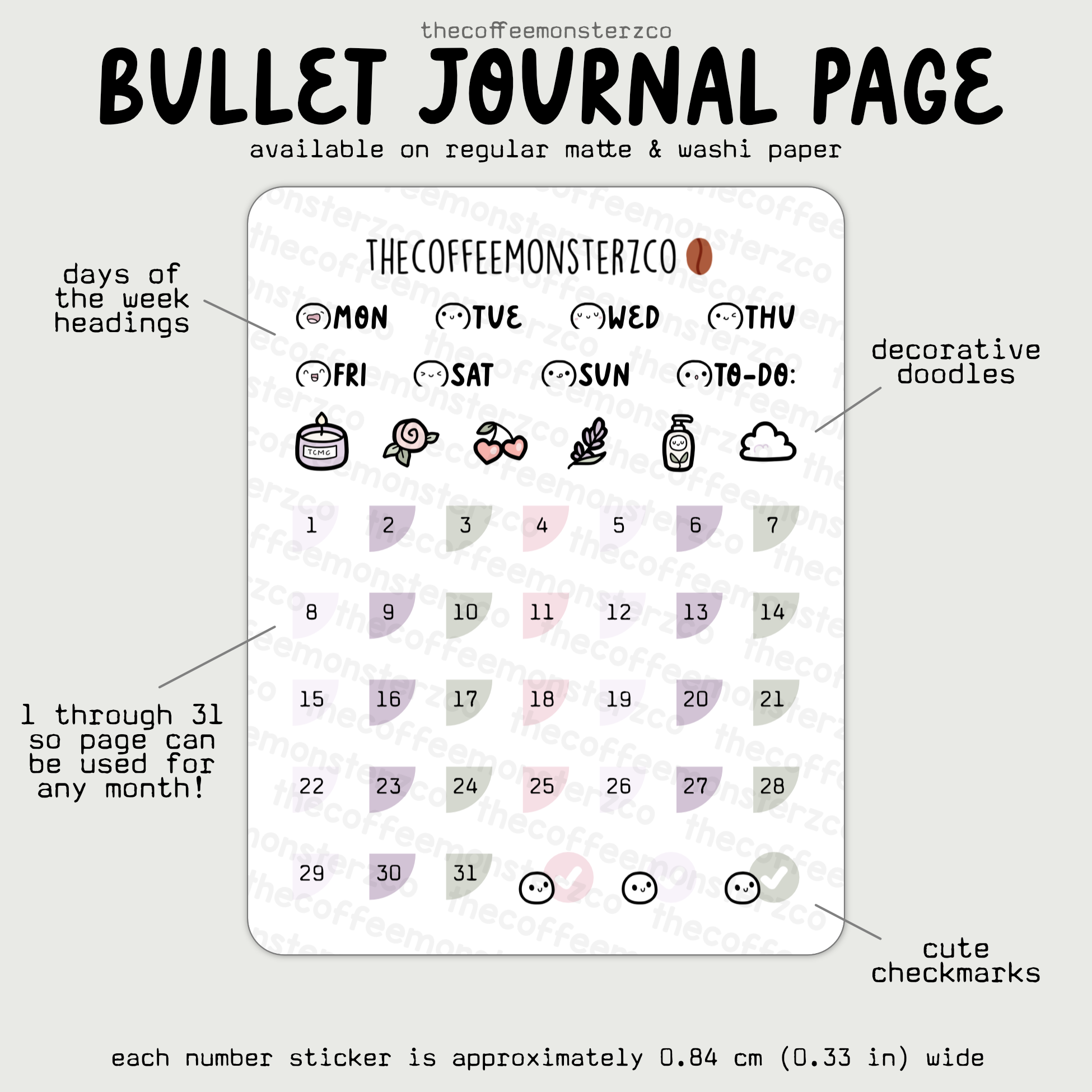 2025 Coordinating Bullet Journal Page