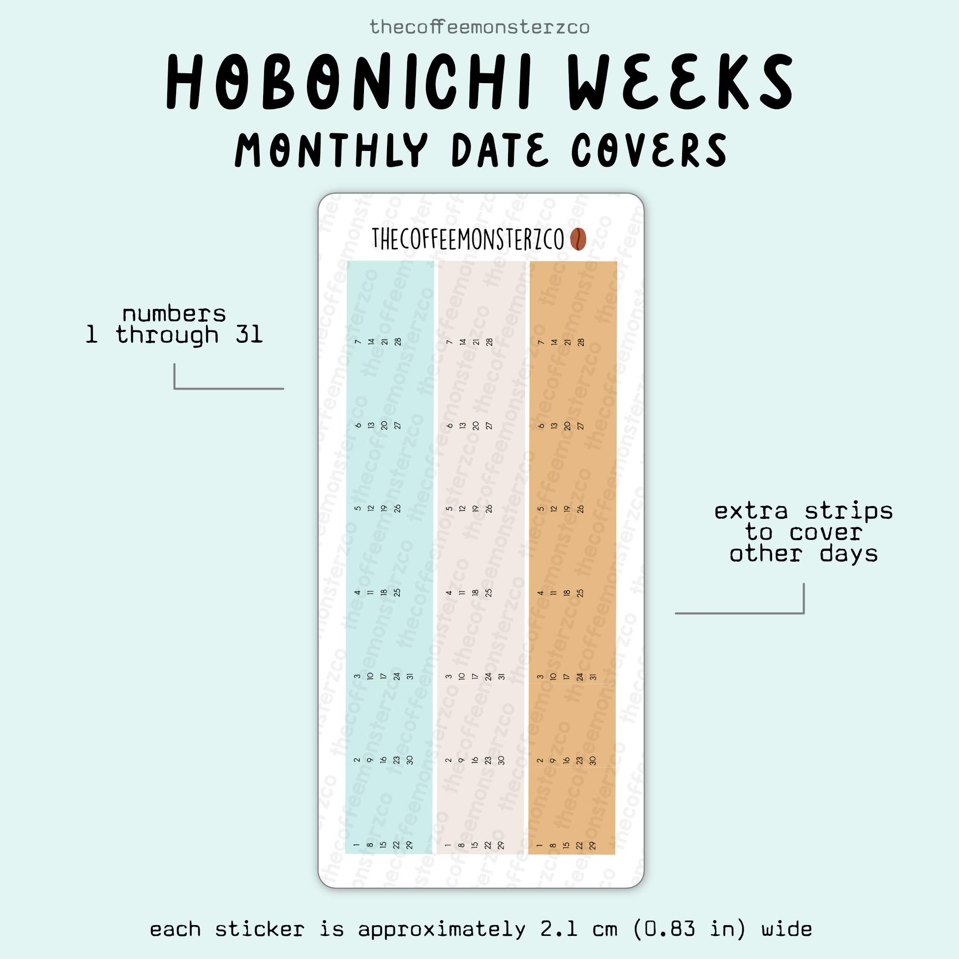 2025 Hobonichi Weeks Monthly Date Covers
