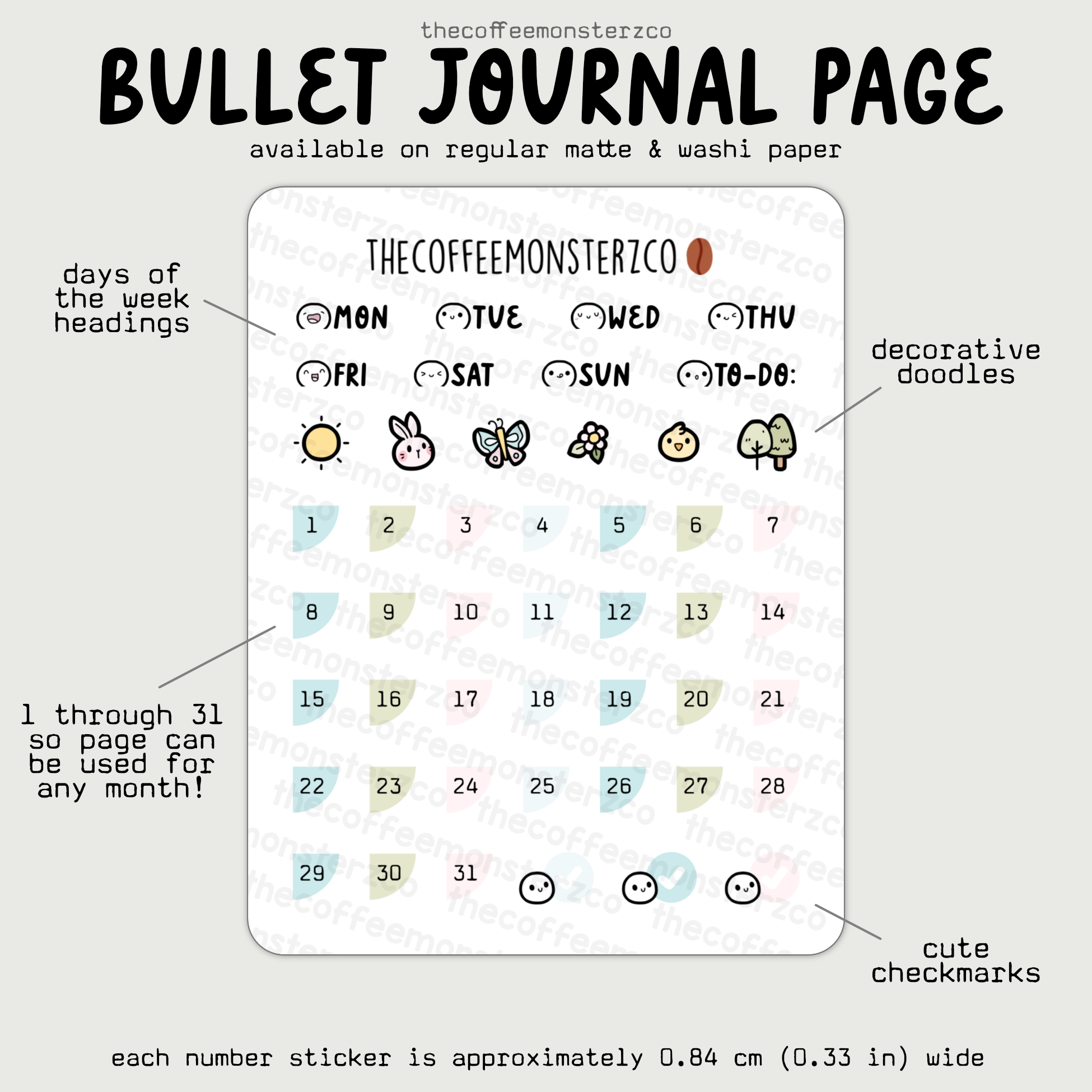 2025 Coordinating Bullet Journal Page