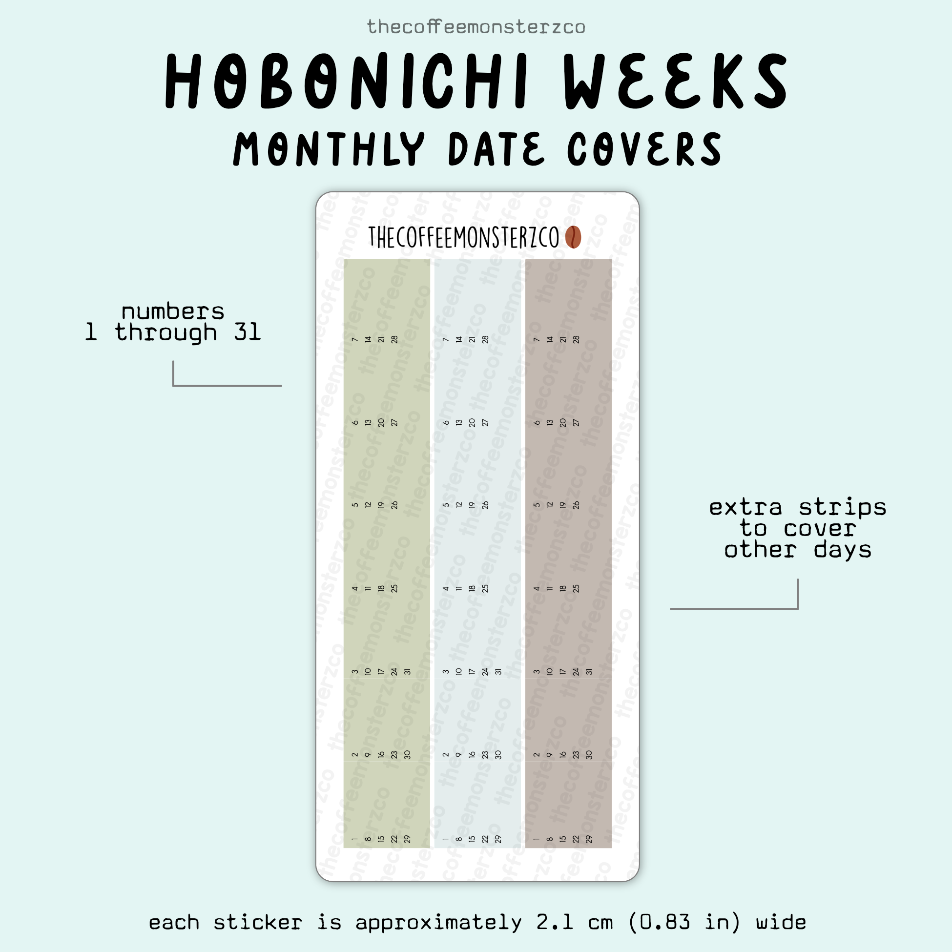 2025 Hobonichi Weeks Monthly Date Covers
