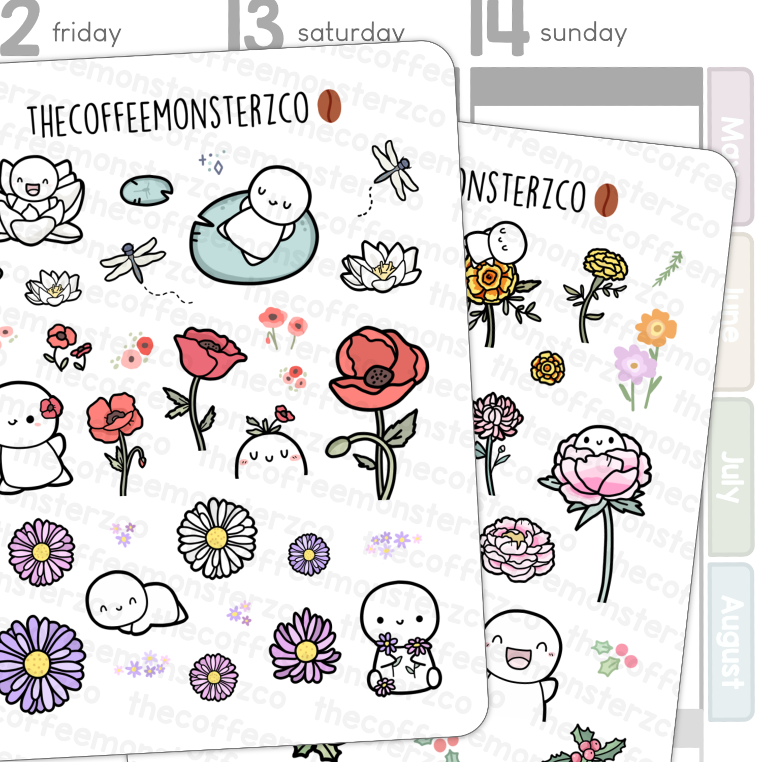 2024 Large Birth Flower Doodles Part 2 (washi paper)