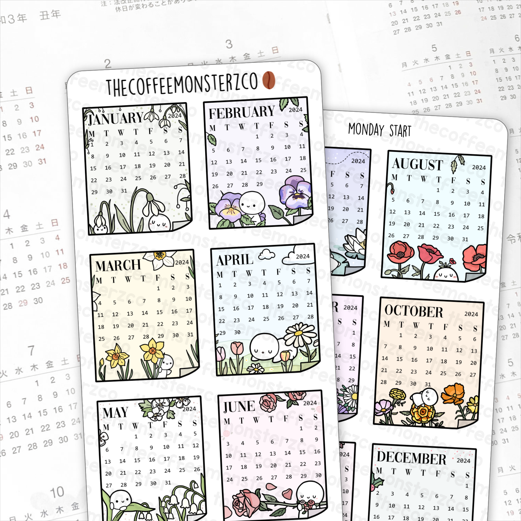 2024 Year At A Glance Stickers (FINAL STOCK)