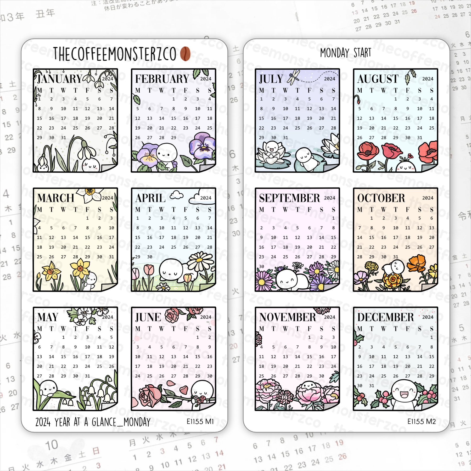 2024 Year At A Glance Stickers (FINAL STOCK)