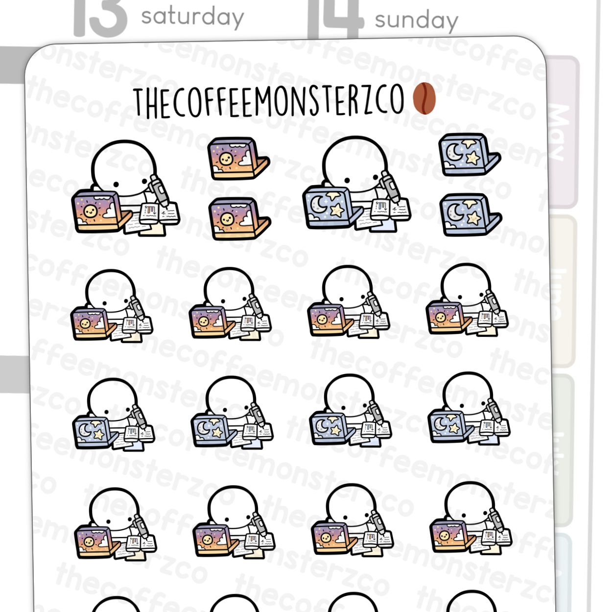 Working Late Emotis