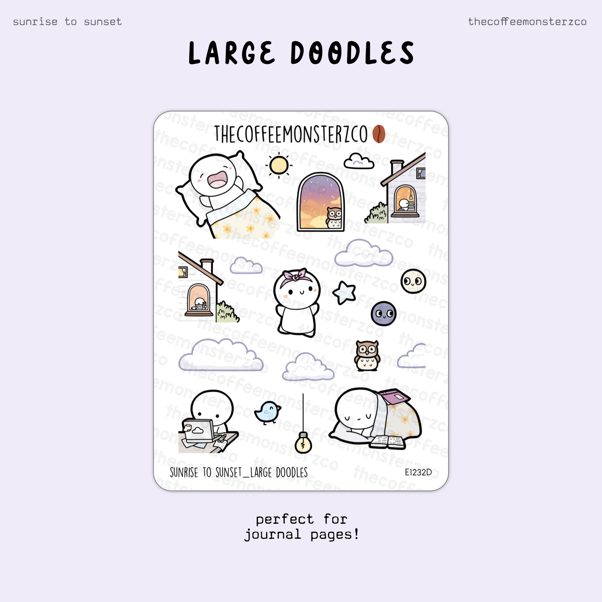 Large Sunrise To Sunset Doodles