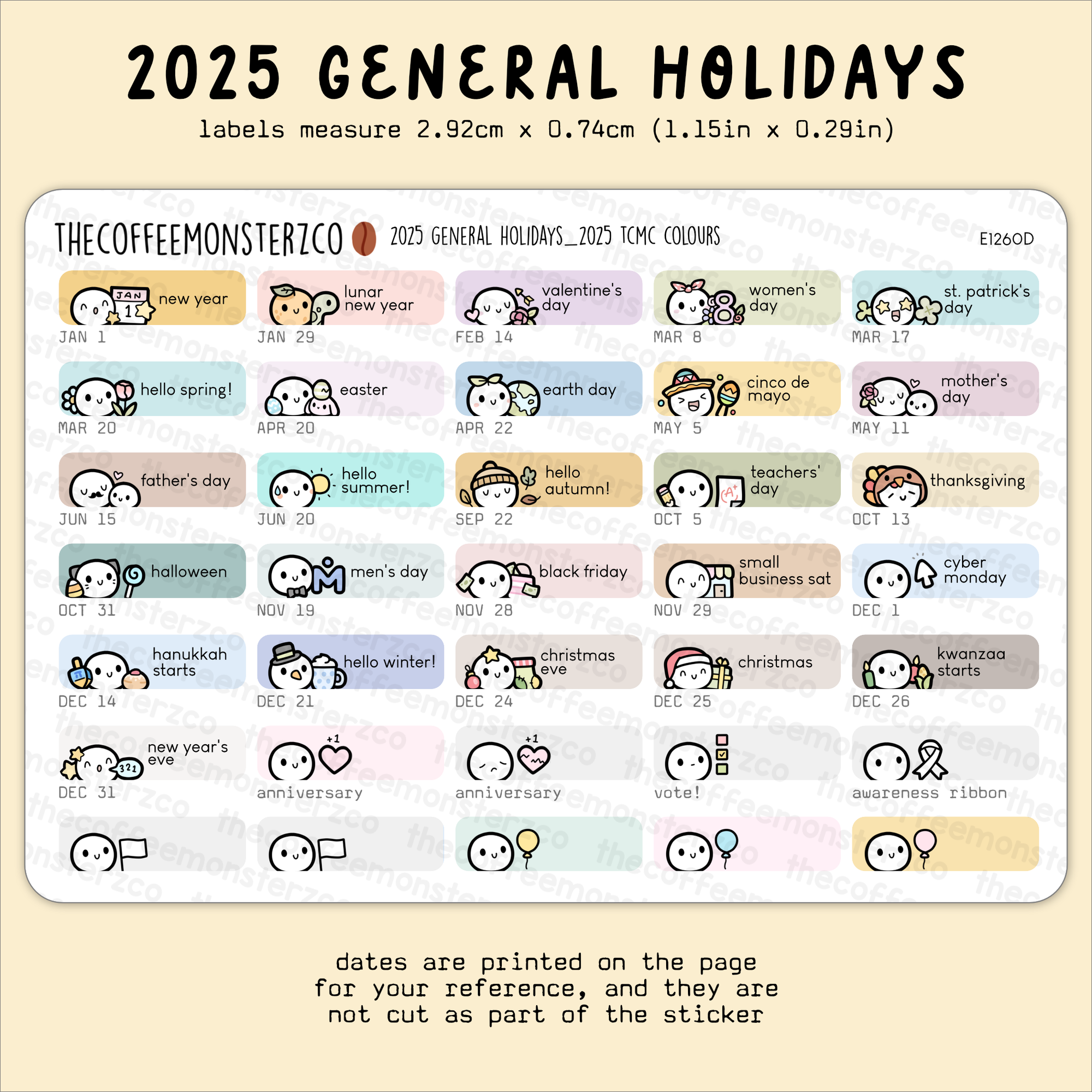 2025 General Holidays