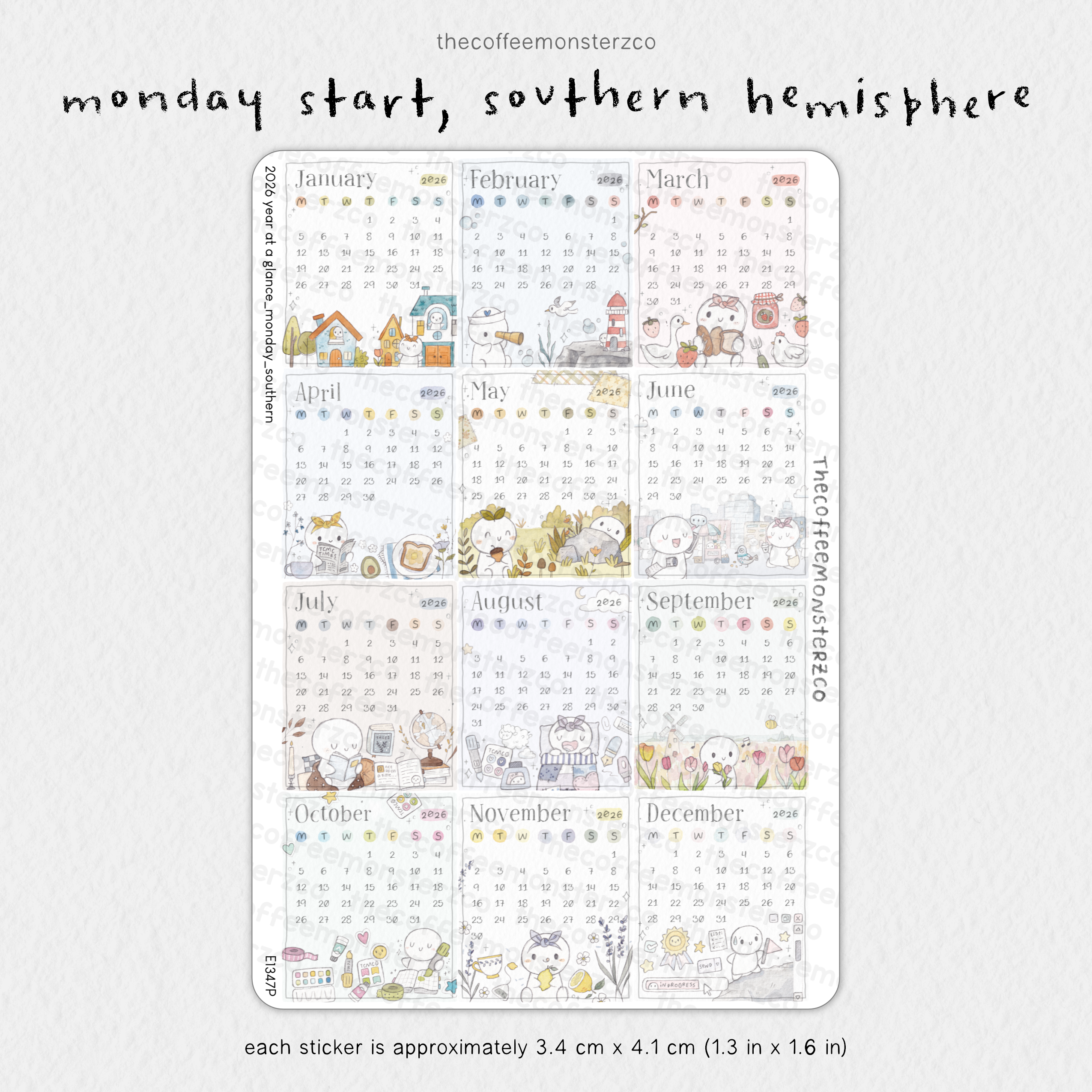2026 Year At A Glance – TheCoffeeMonsterzCo