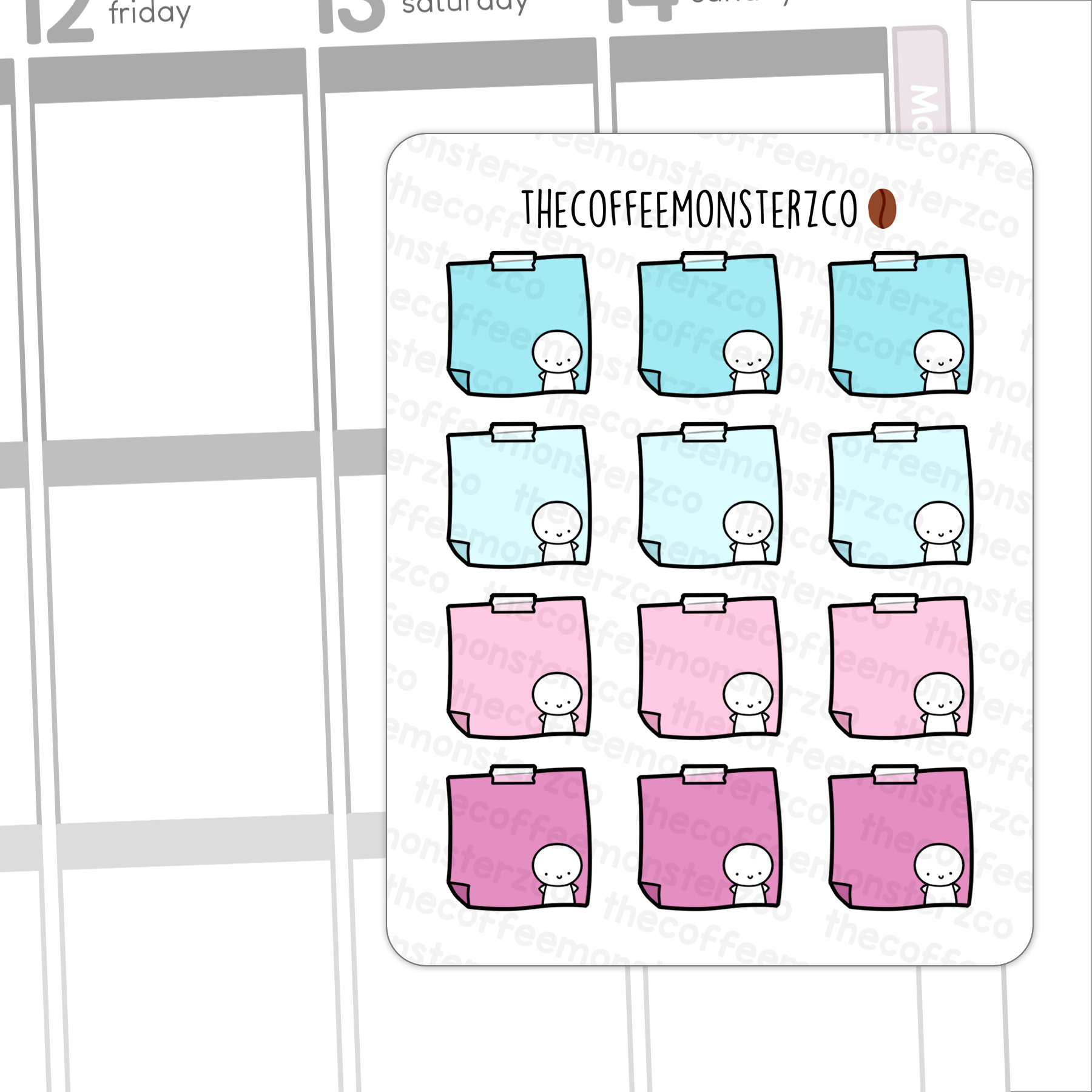 Winter Sticky Note Stickers