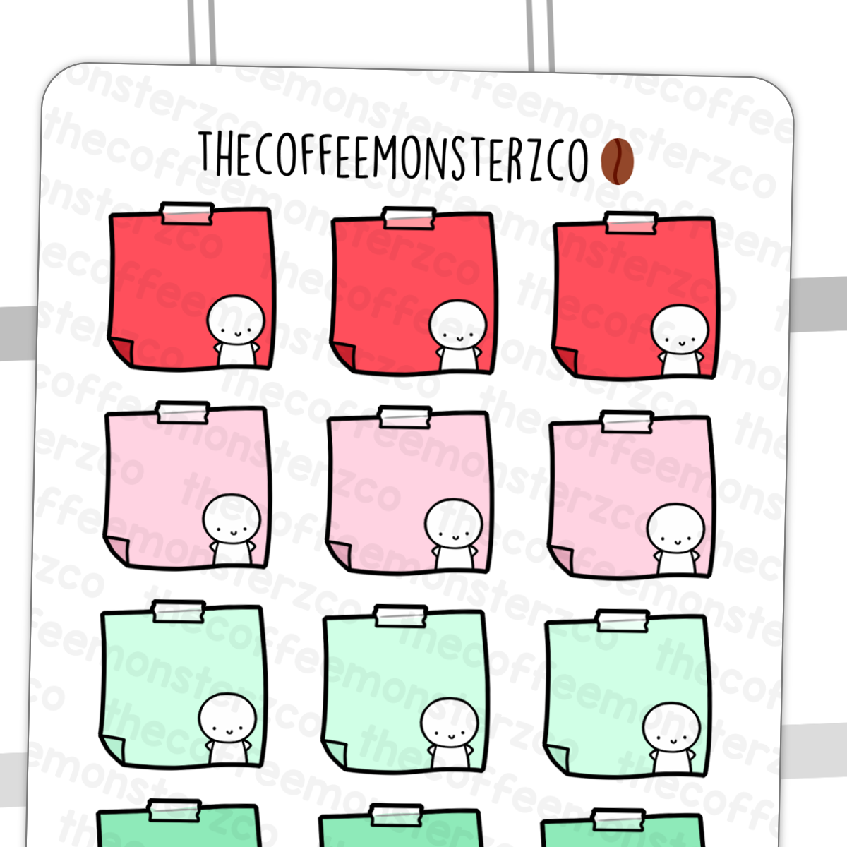 Christmas Sticky Note Stickers – TheCoffeeMonsterzCo
