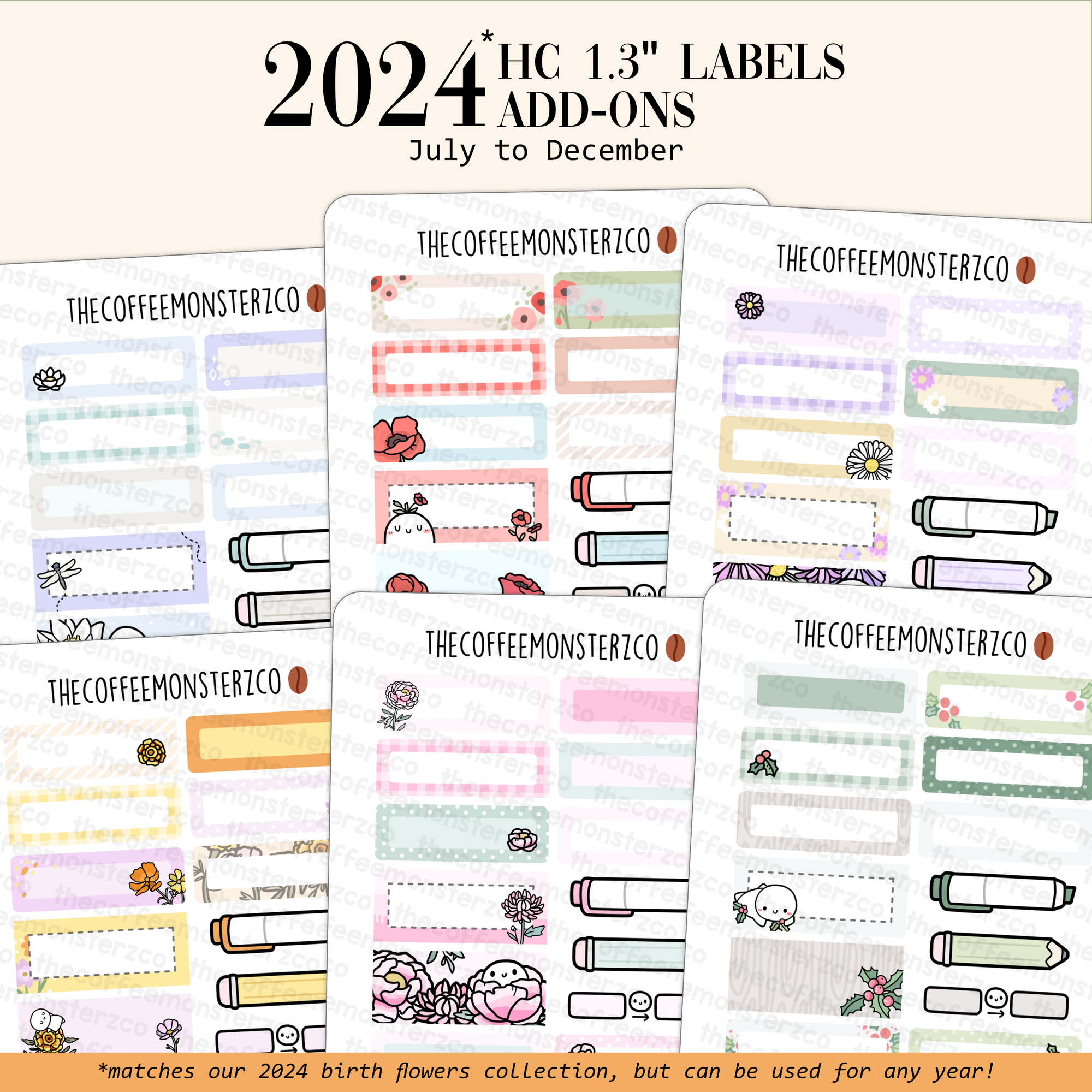 2024 Coordinating Add-ons - Hobonichi Cousin (1.30") Labels - Part 2