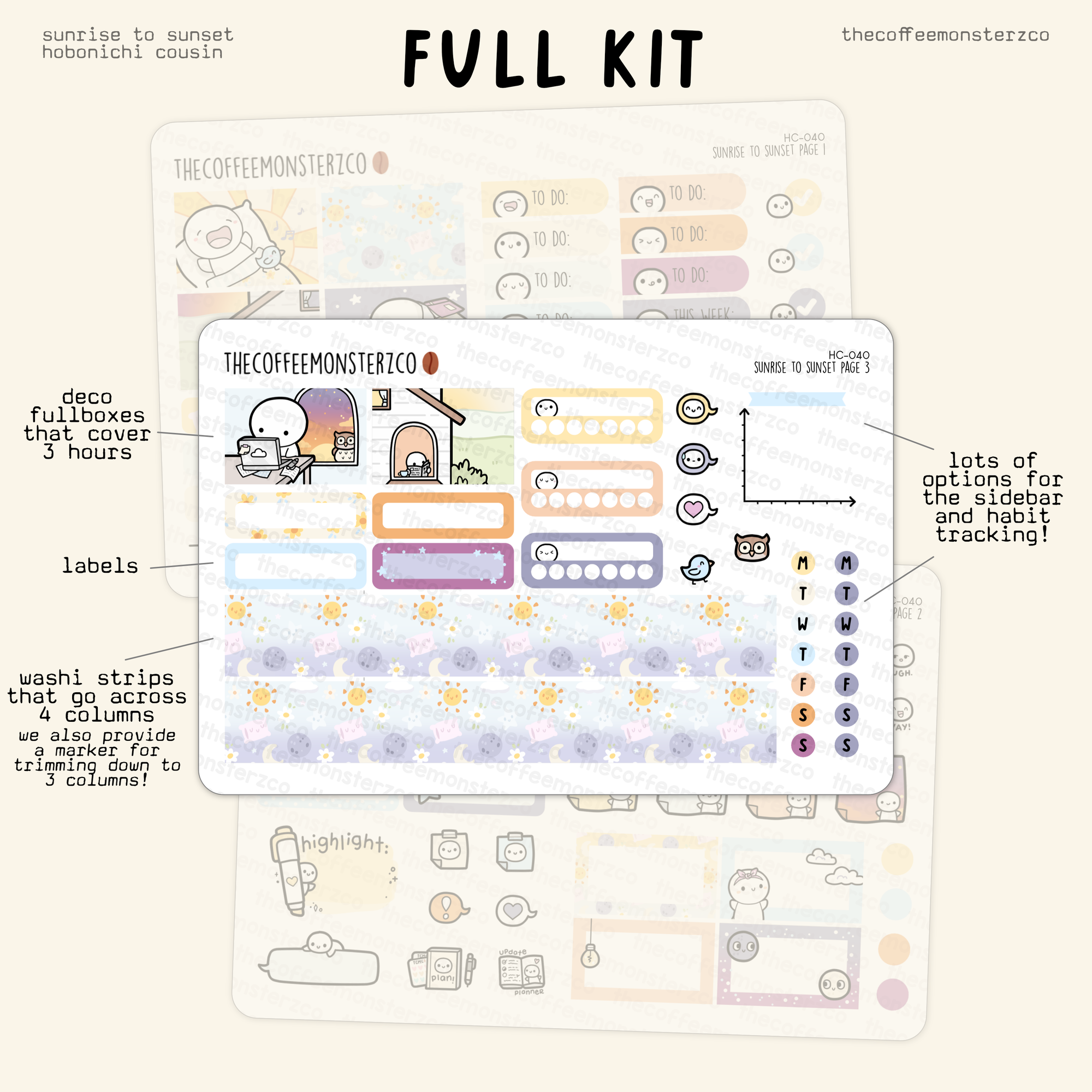 Sunrise To Sunset - Hobonichi Cousin Kit