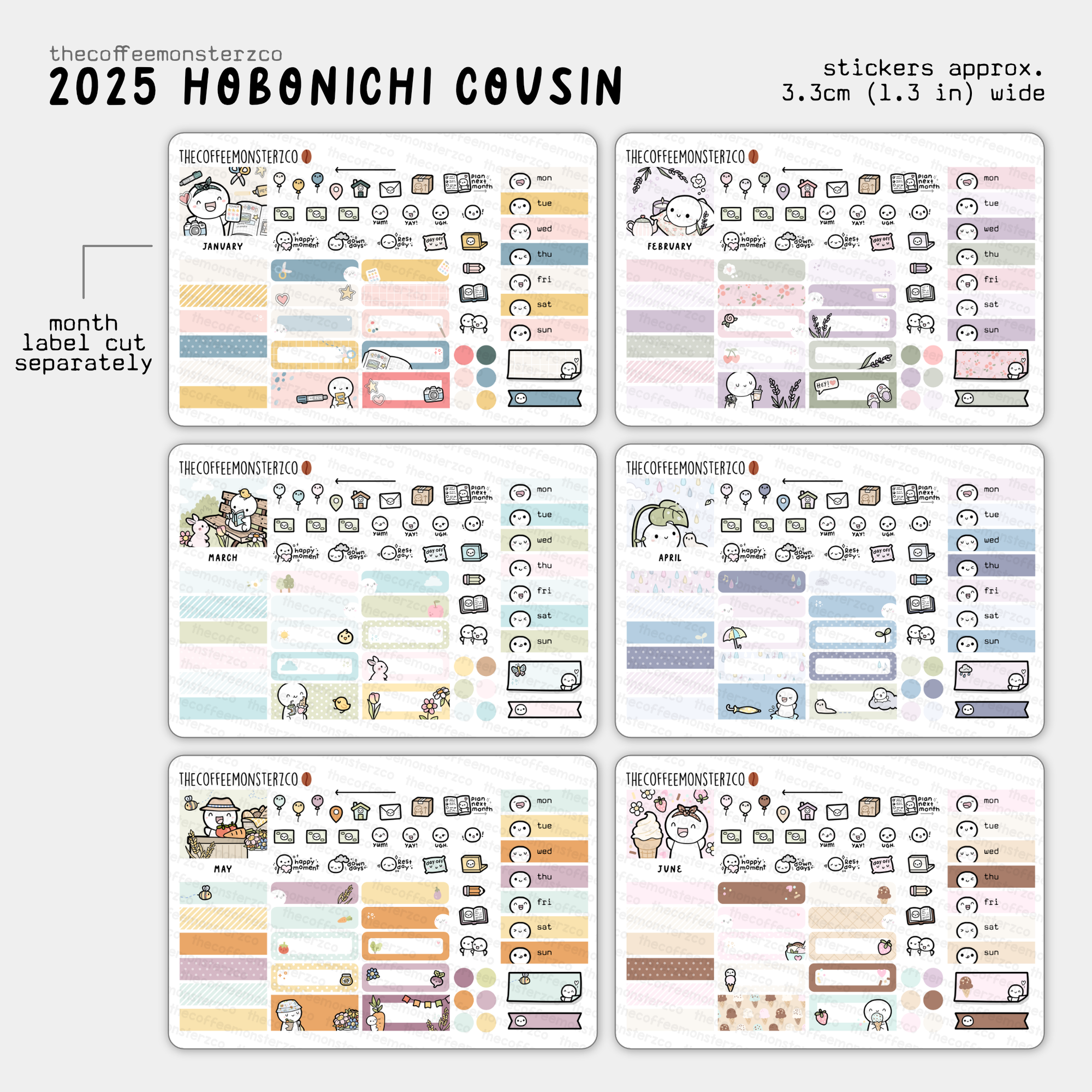 2025 Hobonichi Cousin Monthly Kits