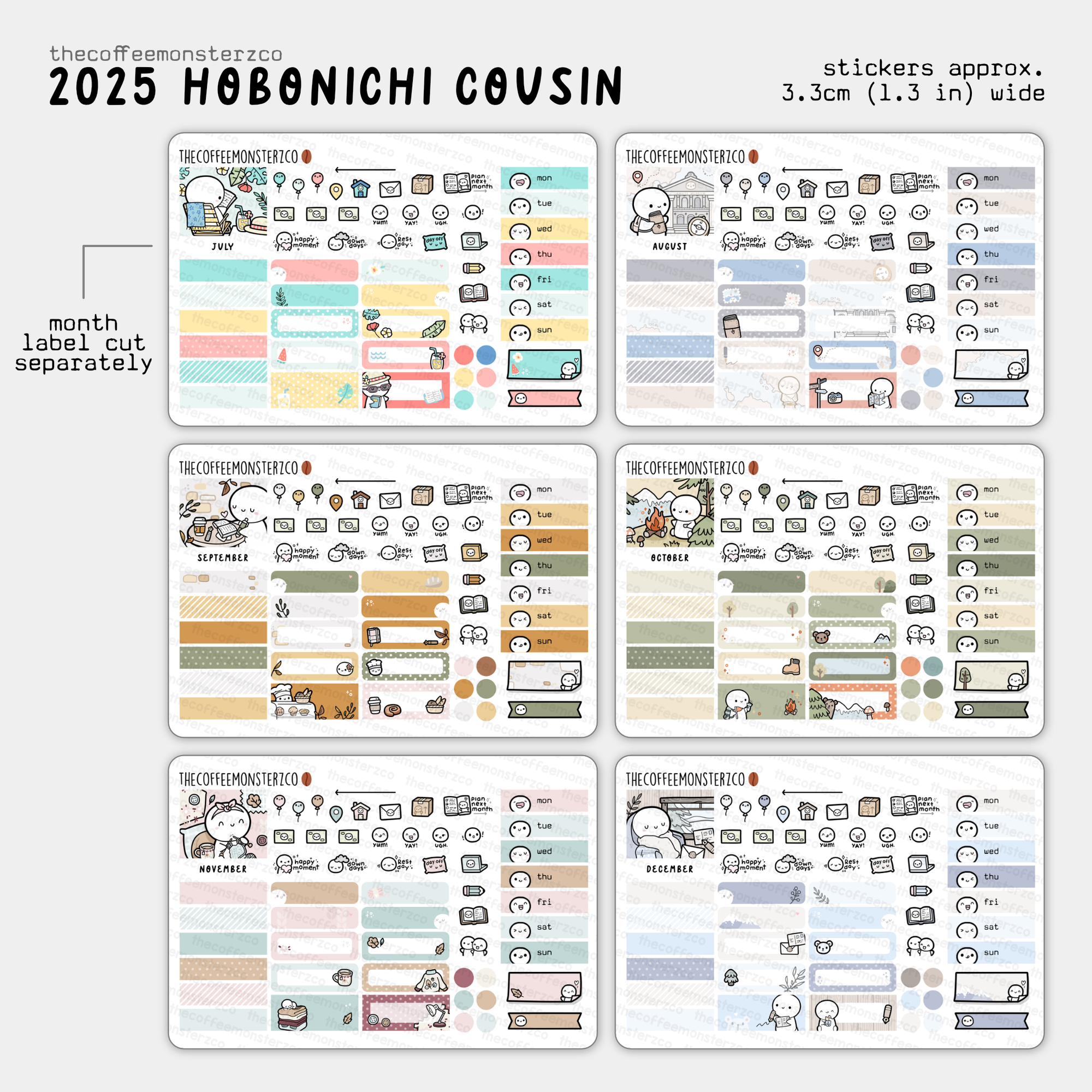 2025 Hobonichi Cousin Monthly Kits