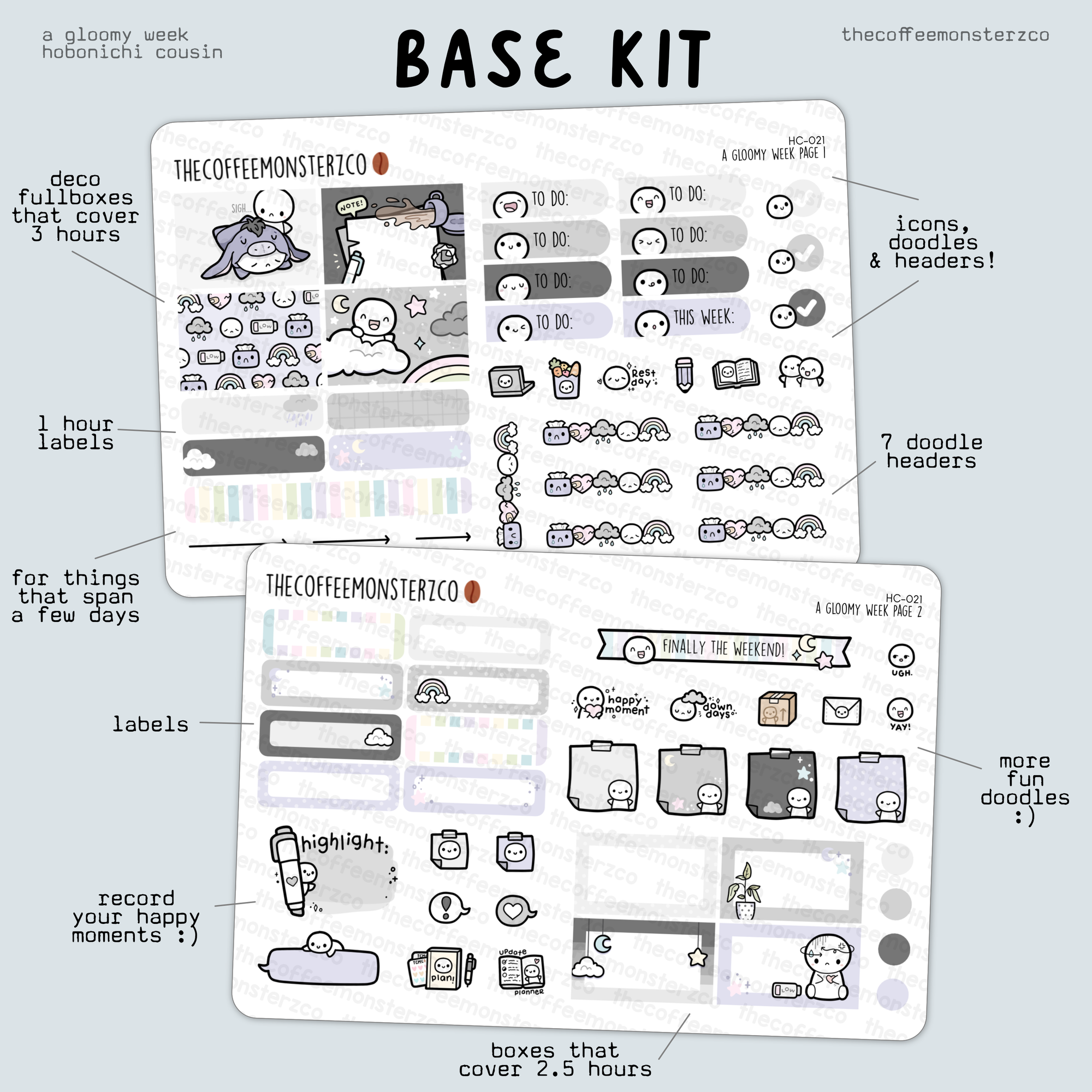 A Gloomy Week Hobonichi Cousin Kit
