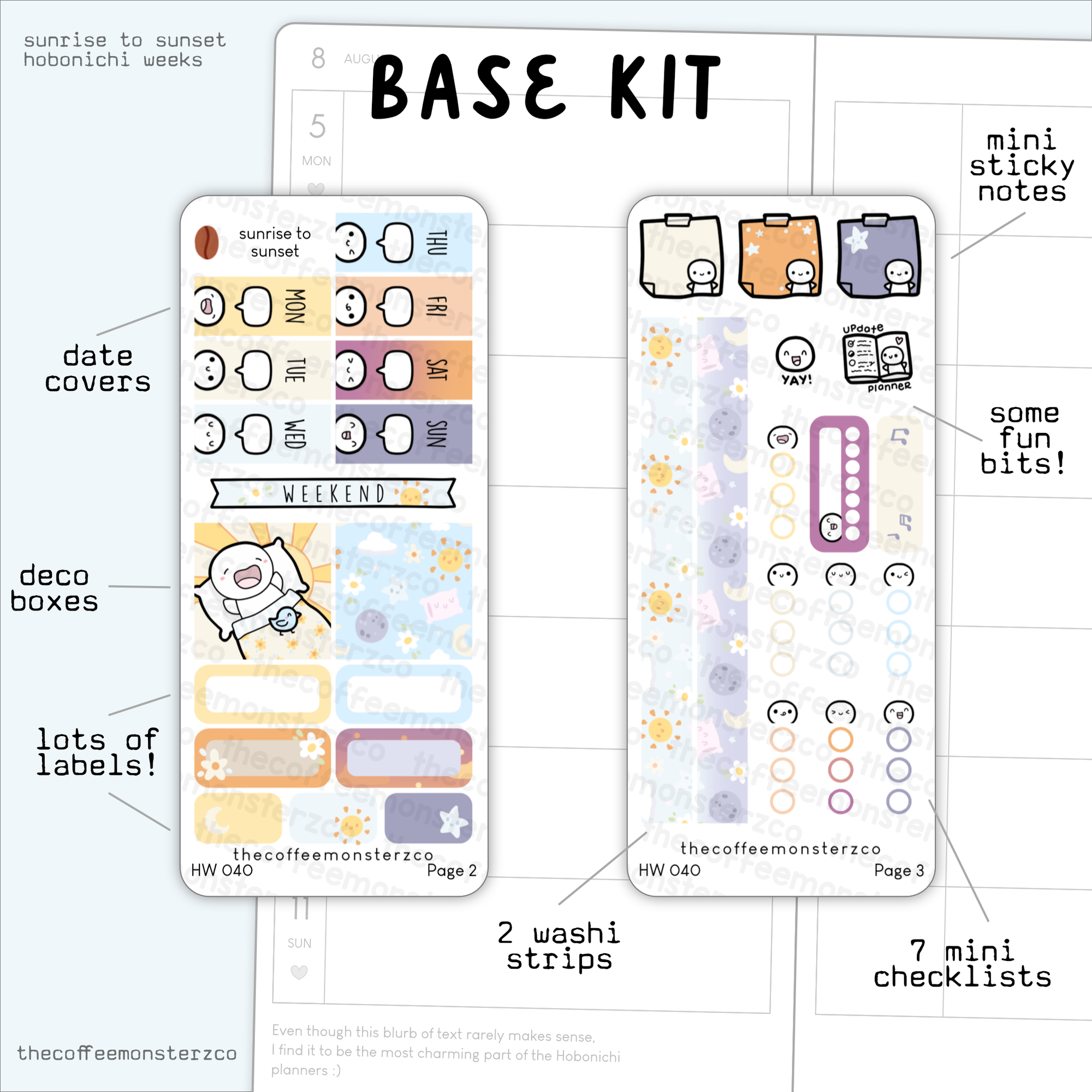 Sunrise To Sunset - Hobonichi Weeks Kit