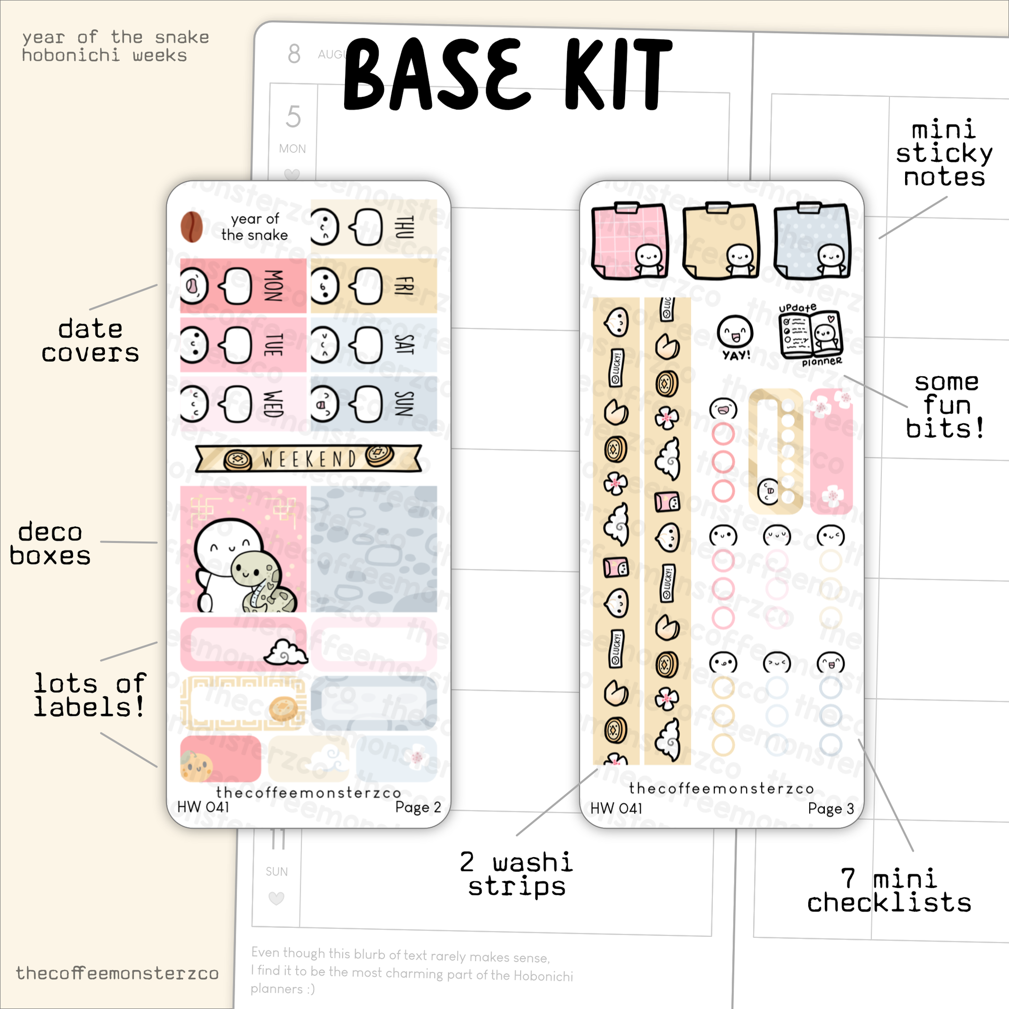 Year of the Snake - Hobonichi Weeks Kit