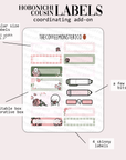 2024 Coordinating Add-ons - Hobonichi Cousin (1.30") Labels - Part 1