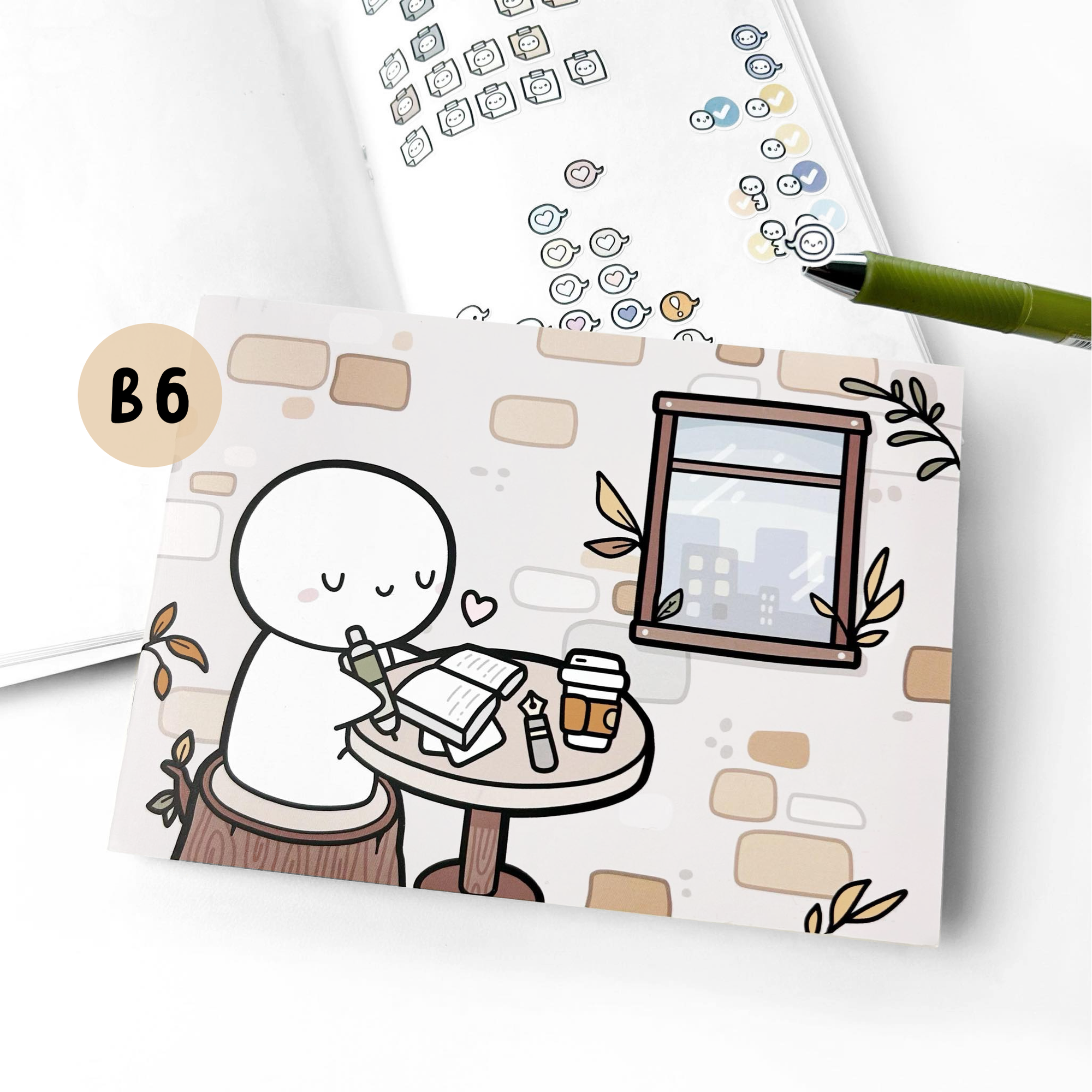 Café Work - Reusable Sticker Album (1 per customer)