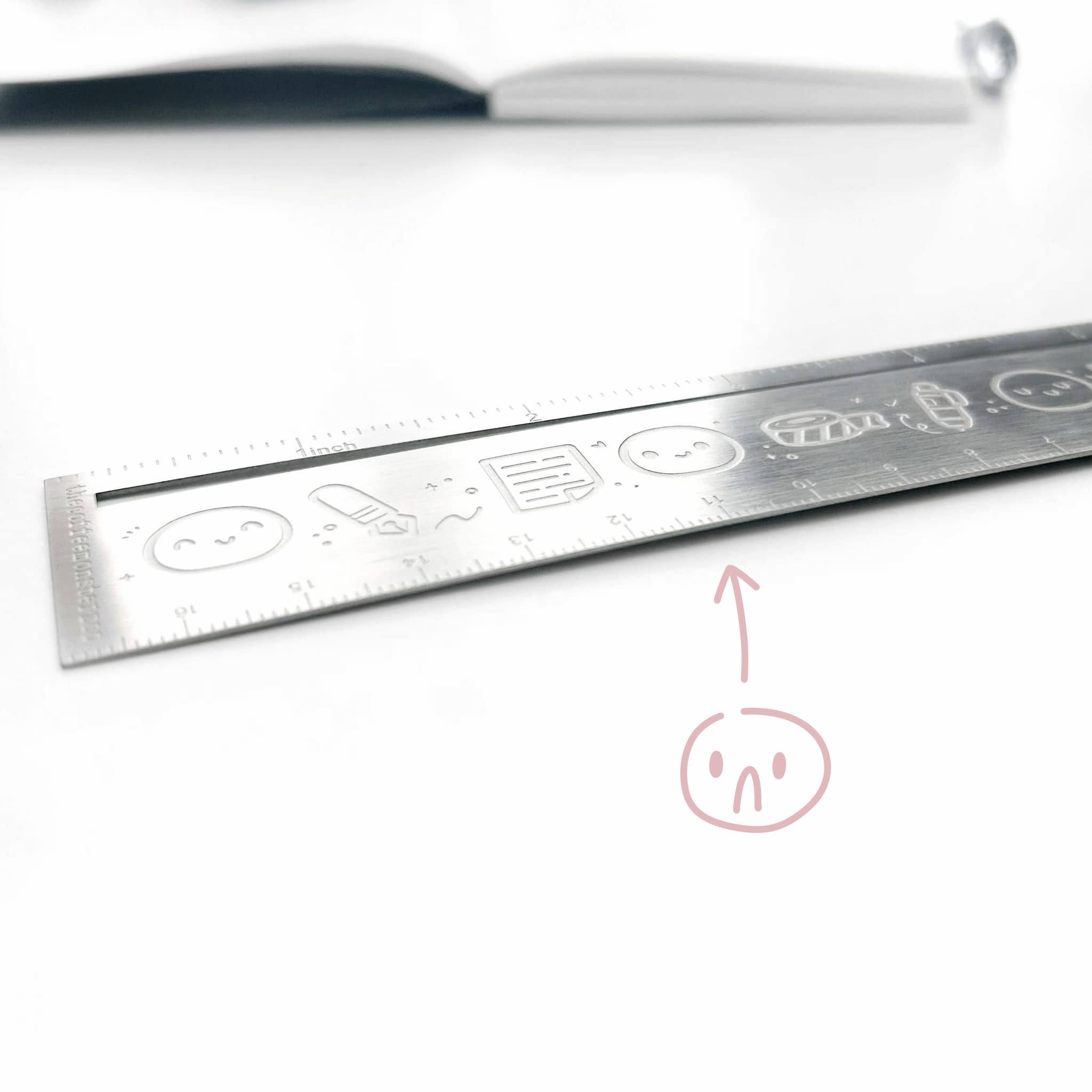 Silver Emotis & Doodles 2.0 - Emoti Metal Ruler