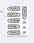 2026, 2027, 2028 - Sticker Seals