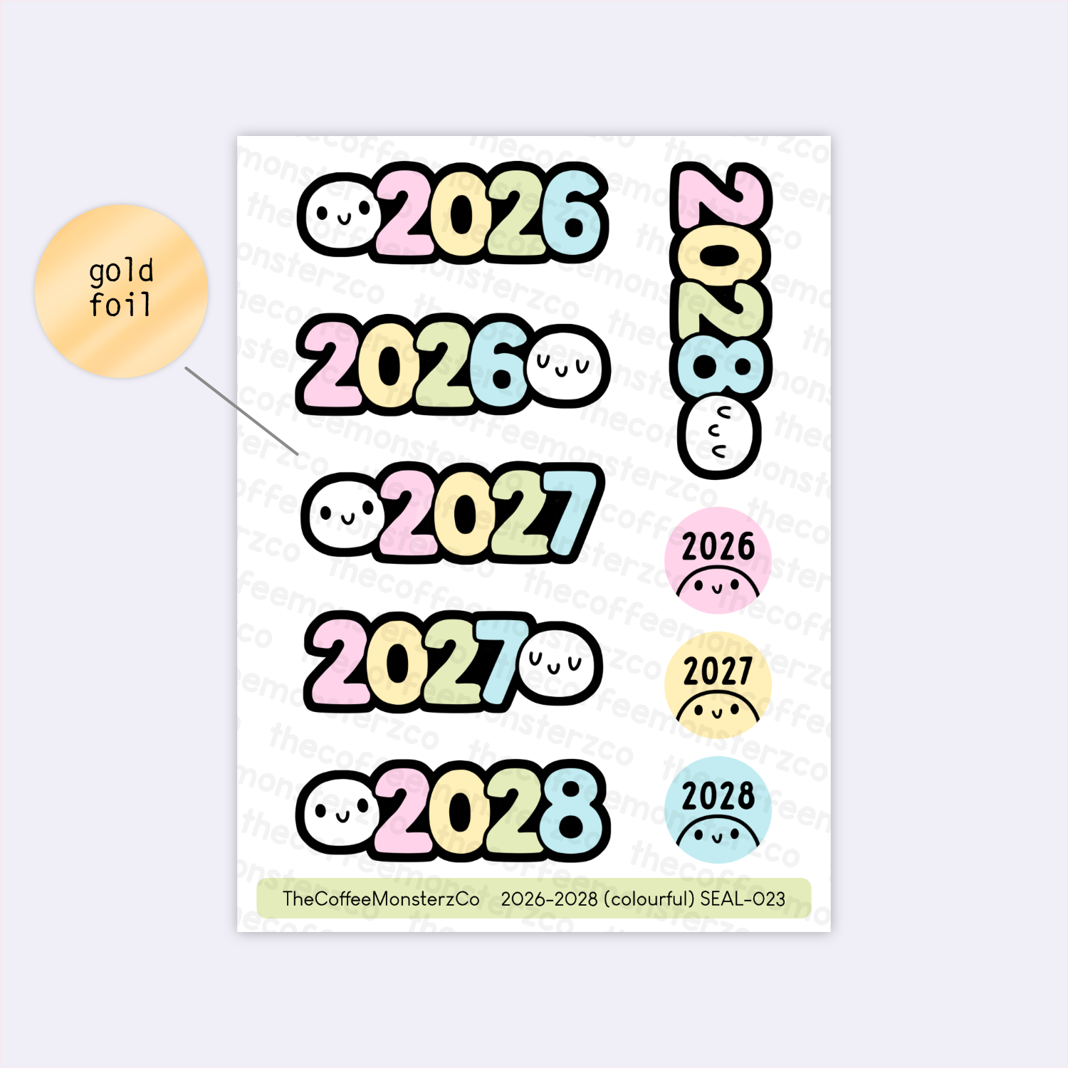 2026, 2027, 2028 - Sticker Seals