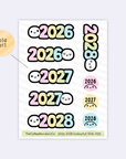 2026, 2027, 2028 - Sticker Seals