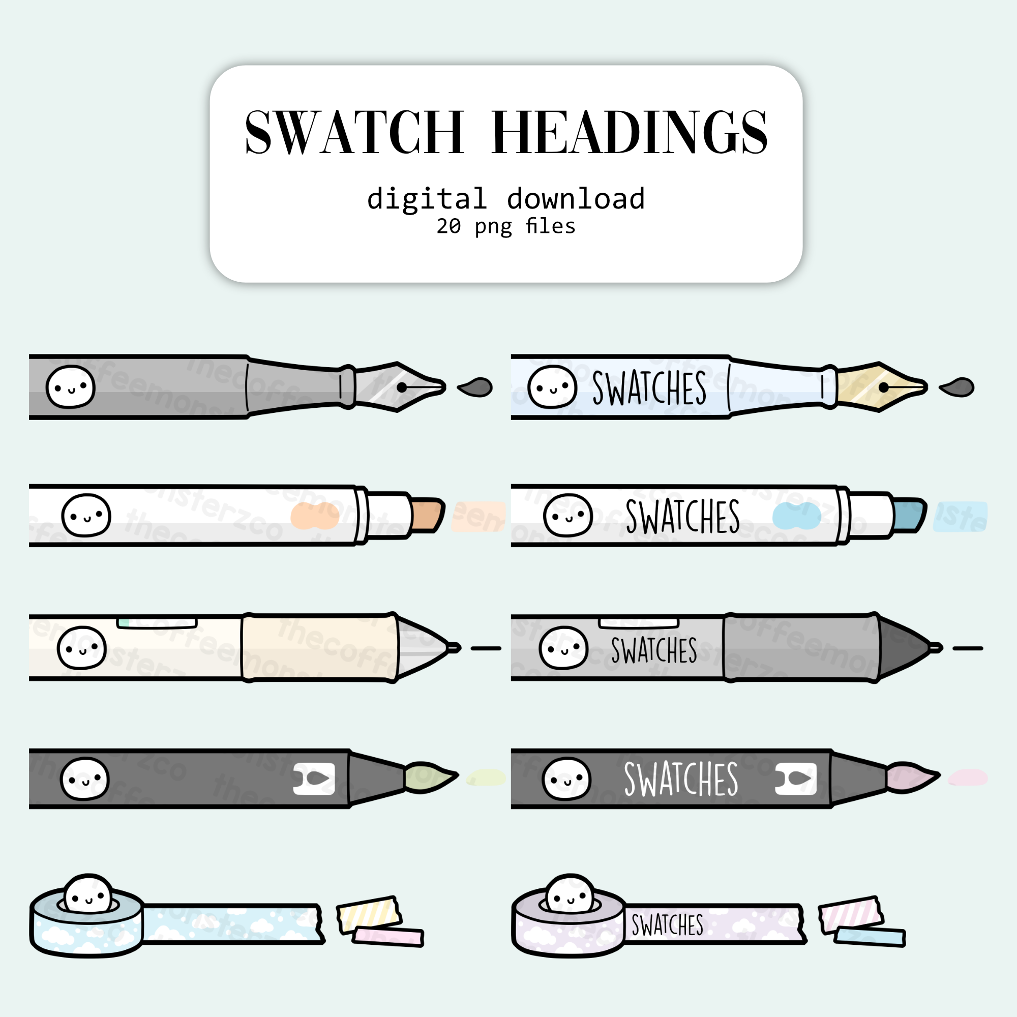 Stationery Swatch Headings (Digital File)