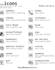 Tiny Icons - Fitness (washi paper)
