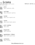 Tiny Icons - Medical (washi paper)