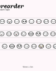 Pink Stripes Emoti Heads Sample Washi Tape - 10mm
