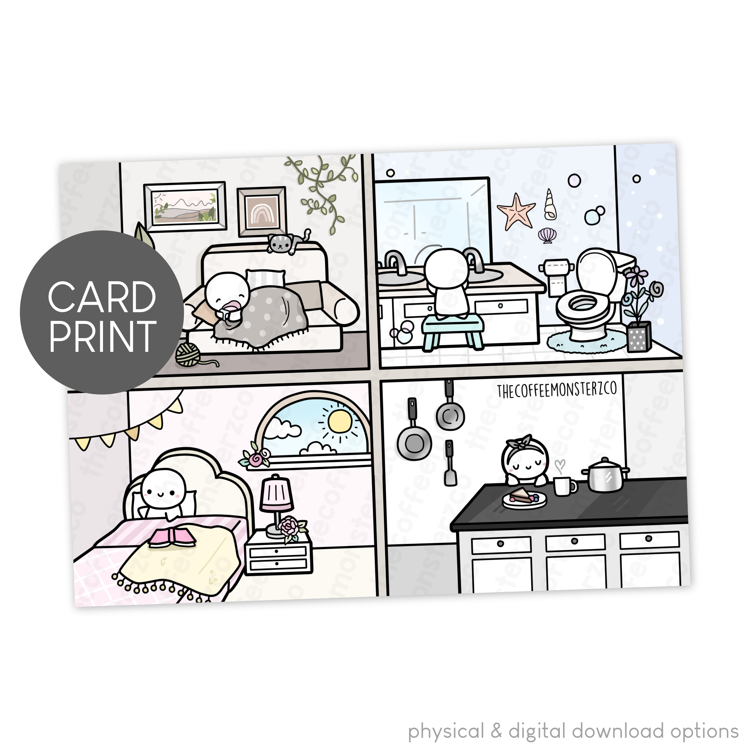 Four Rooms - Card Print