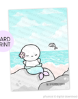 Mermoti By The Beach - Card Print